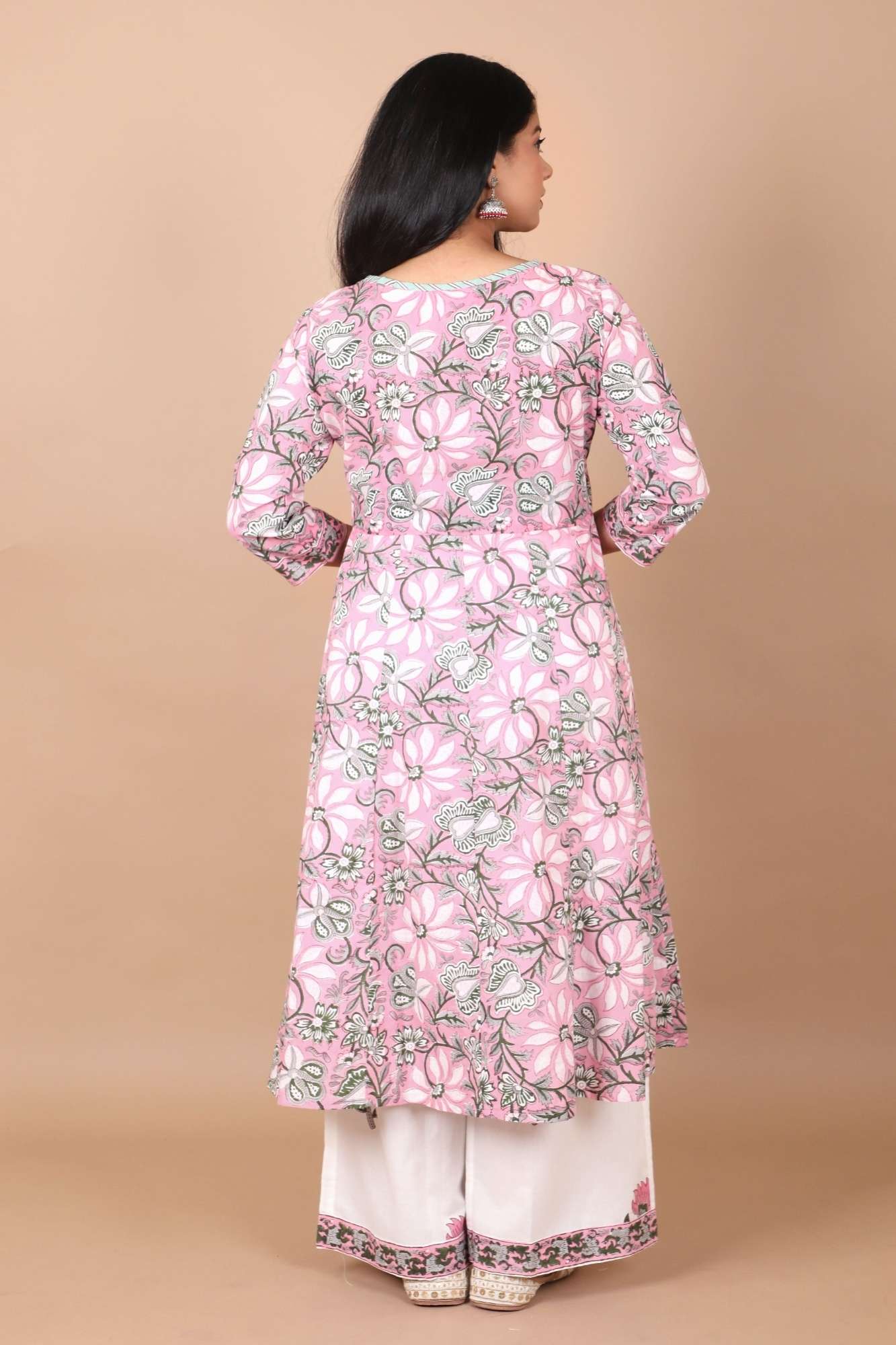 Dhwani Cotton Salwar Kameez with mulmul dupatta in shades of pink and white