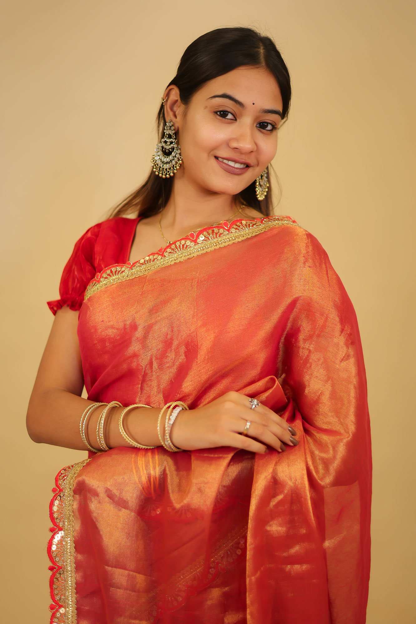 Dhoop Chaanv Tissue Linen With Designer Sequin Lace Border & Tassel On Pallu 1 Minute saree