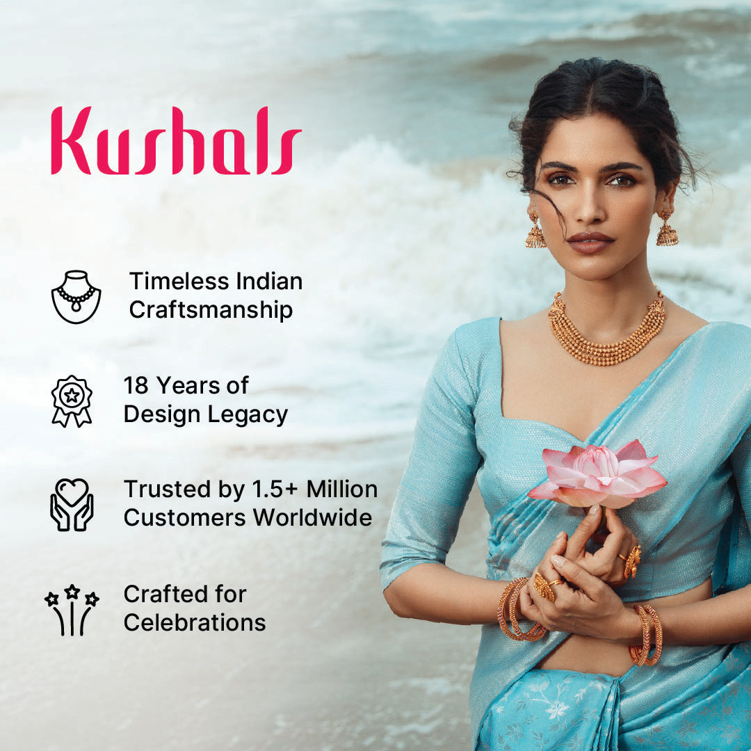 Shree Balaji Antique Tikka with Rupy Dangling Beads and Pearls | Shobitam