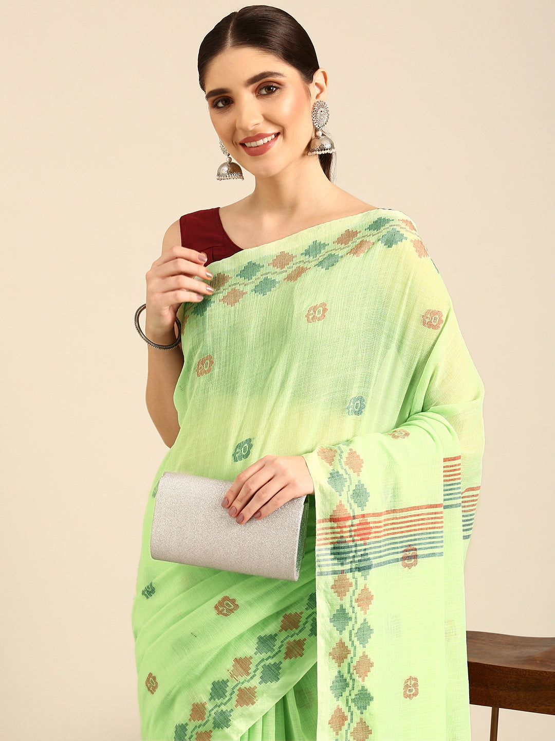 Jamdani Cotton Saree with Blouse piece