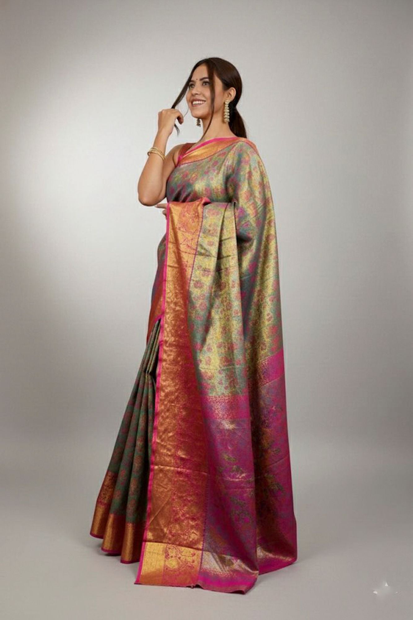 Heritage Kanjivaram Craft Meets Vibrant Patola Grandeur - Ready to wear saree
