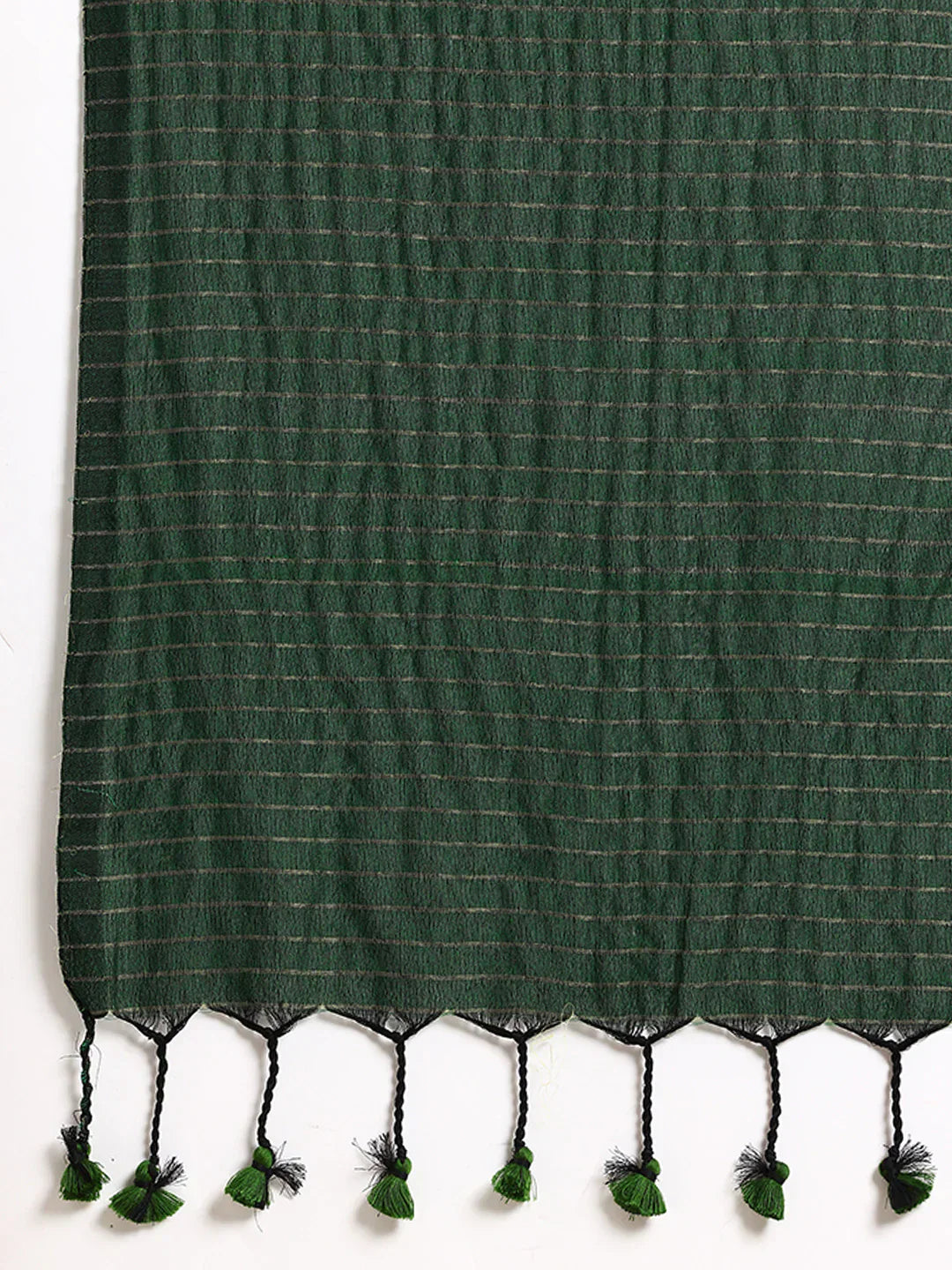 Green Pure Cotton Saree With Blouse Piece