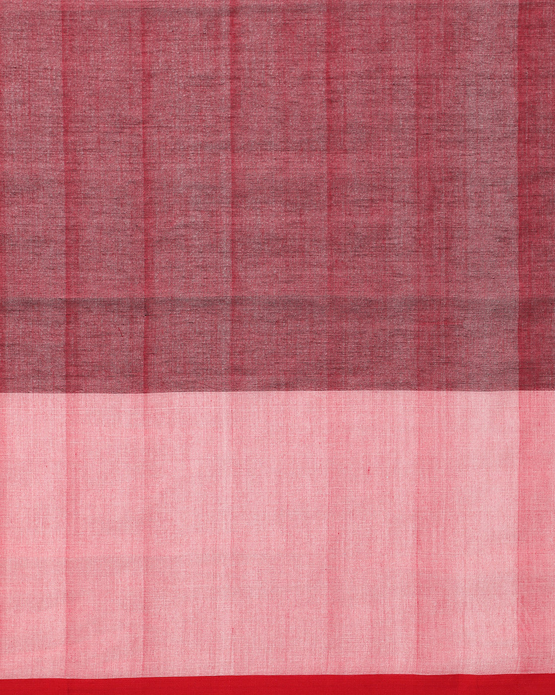 Maroon-Gray Handloom Color Block Cotton Saree
