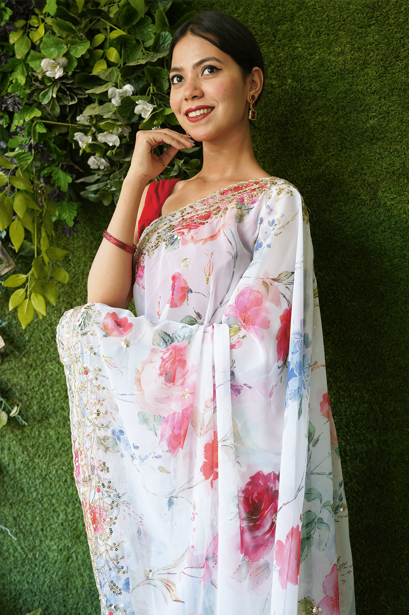 Ready to Wear Georgette Sequence And Sequins Work Wrap in 1 minute saree With Readymade Blouse - Isadora Life Online Shopping Store