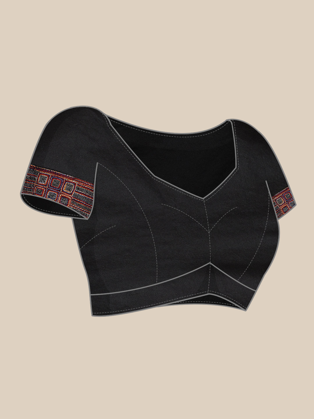 Black ArtSilk Kantha Saree with Blouse piece | SHOBITAM
