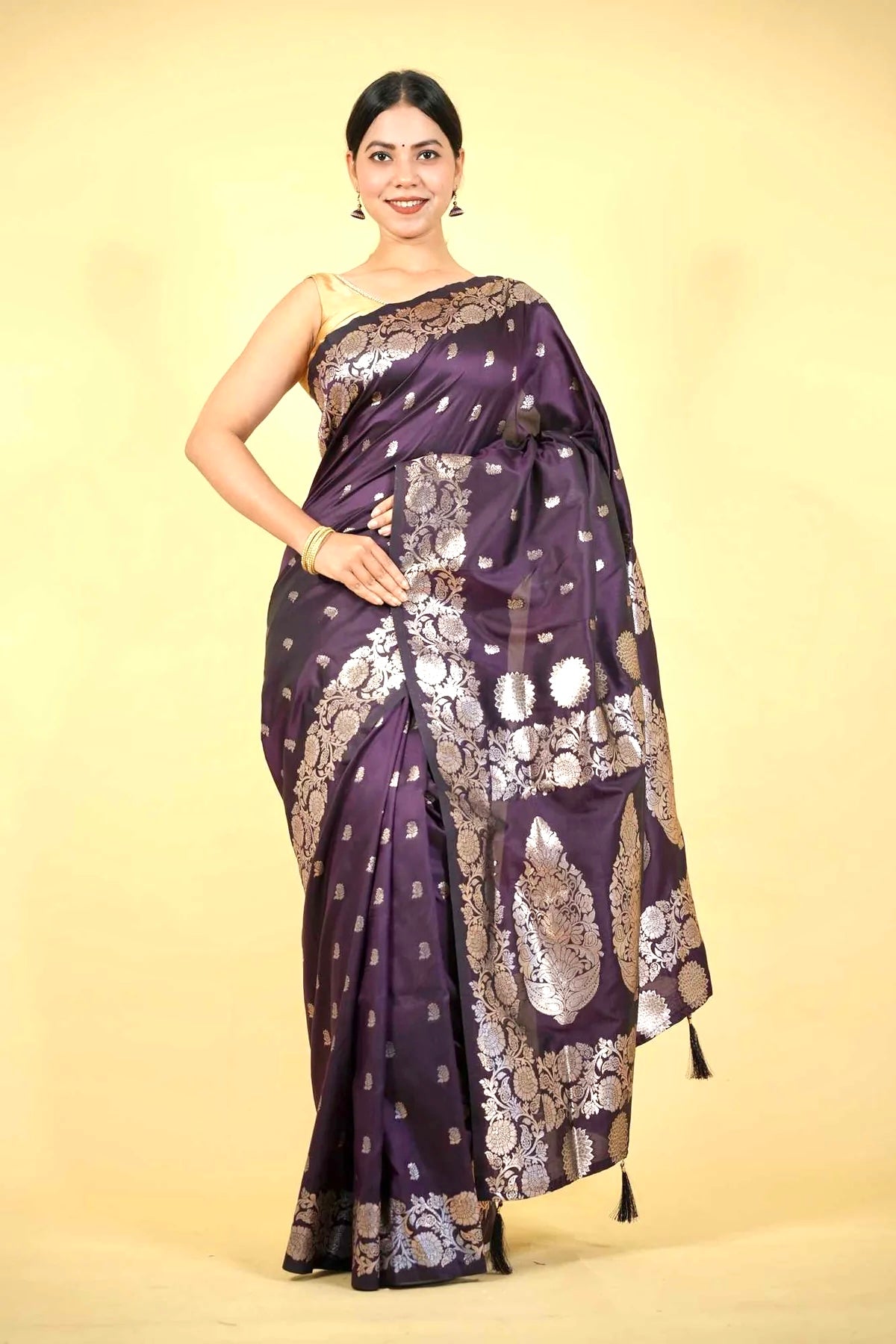 Banarasi Katan with Intricate Zari Weaving Wrap in 1 minute Saree