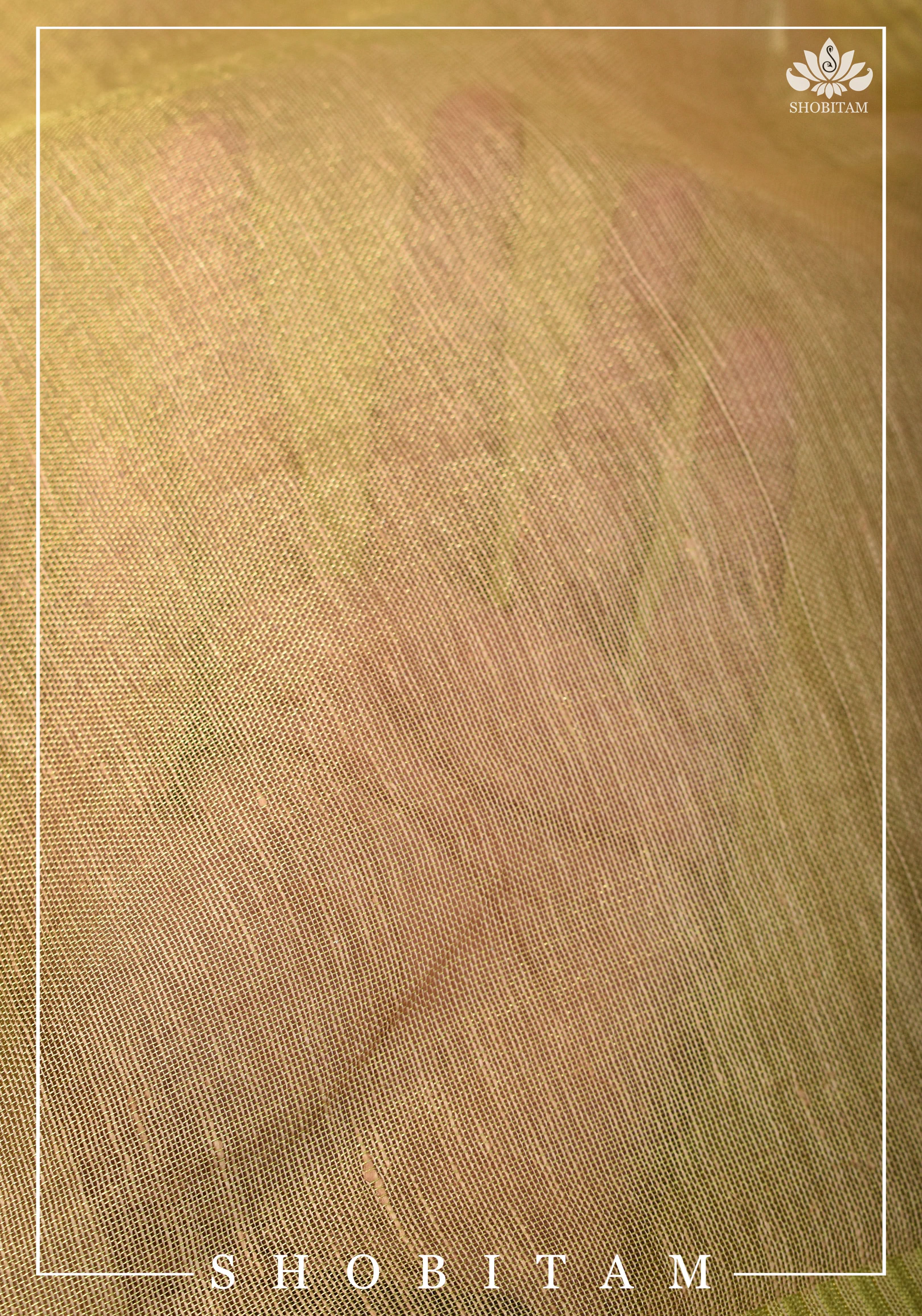 Gold Tissue Linen Saree | Shobitam