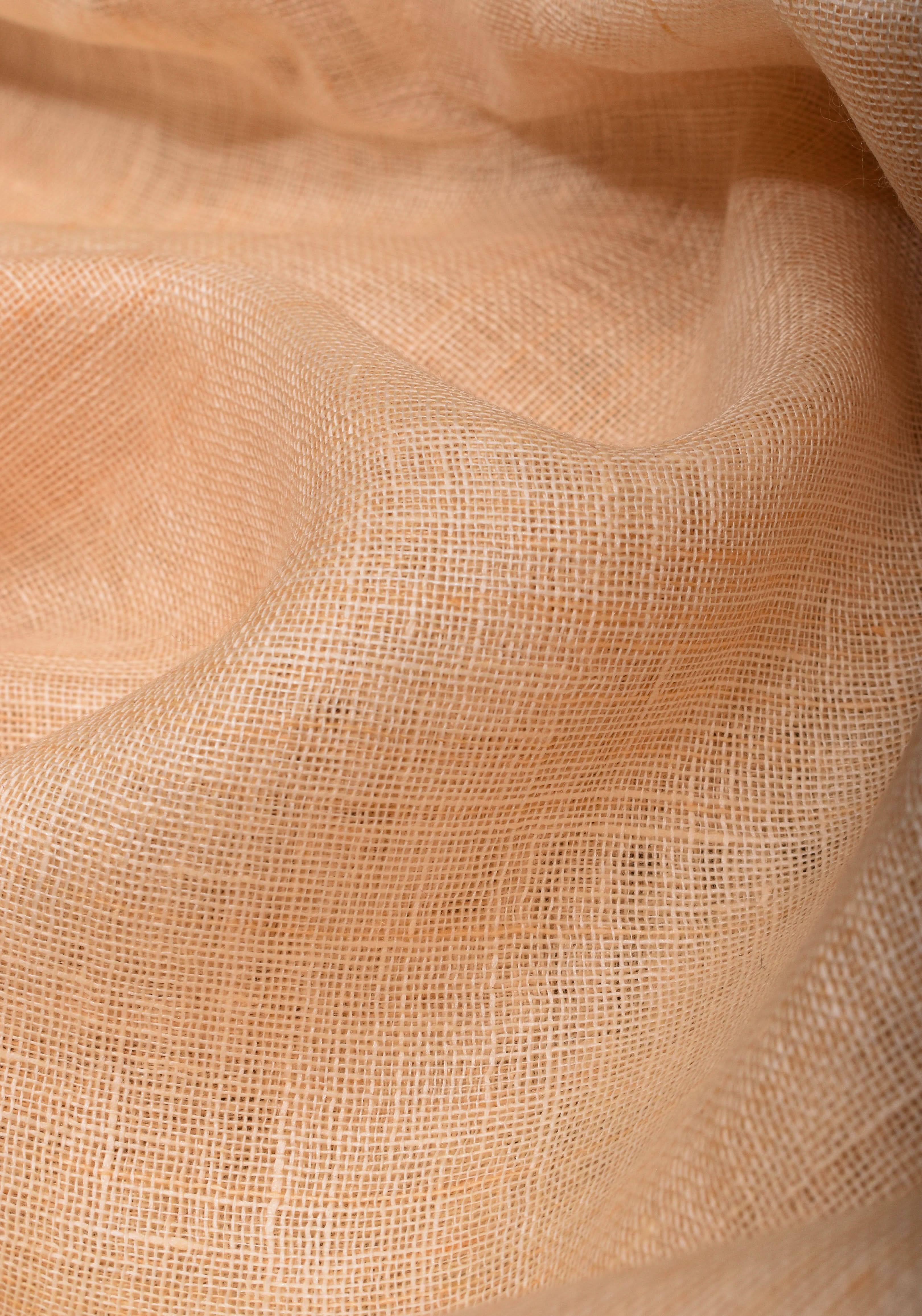 Ivory Ganga Jamuna Zari Border Pure Linen by Linen Saree | Shobitam