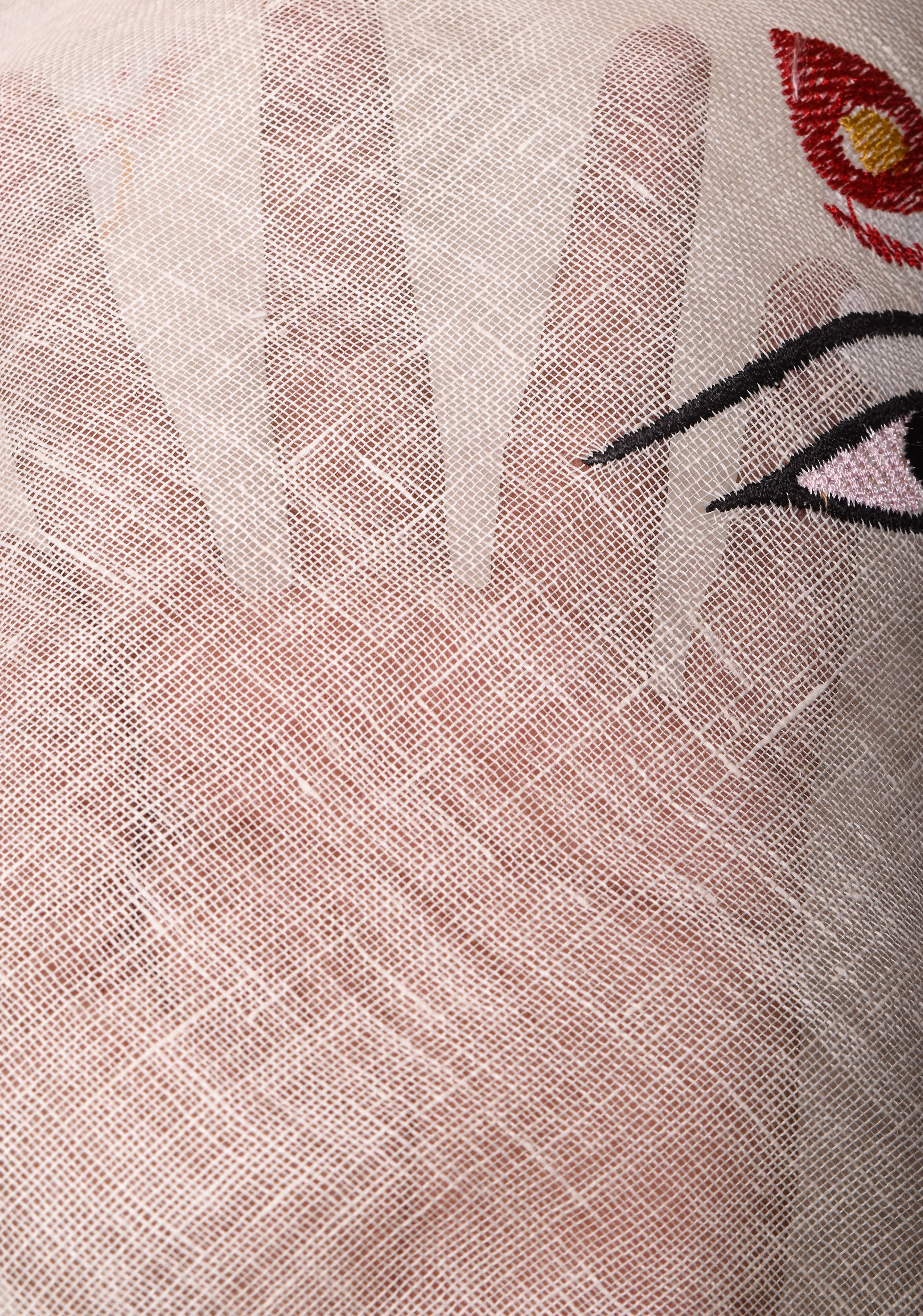 Stunning White Linen Saree with Goddess Durga Motif. Top Seller Saree. Vidya Balan Favorite! | Shobitam