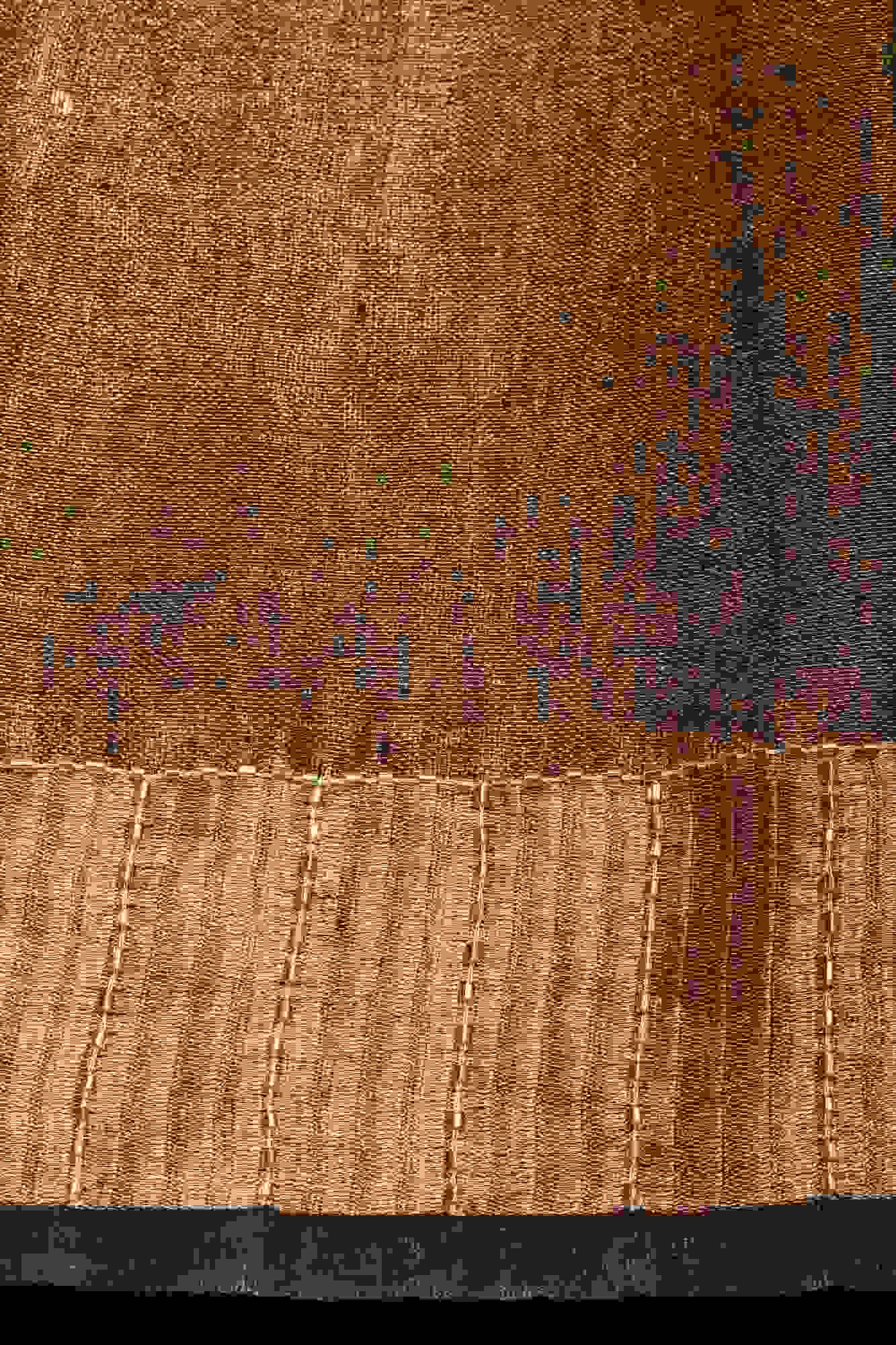 Embroidery cut dana with seqins Work Tissue Linen Saree in copper black with dramatic work Pallu