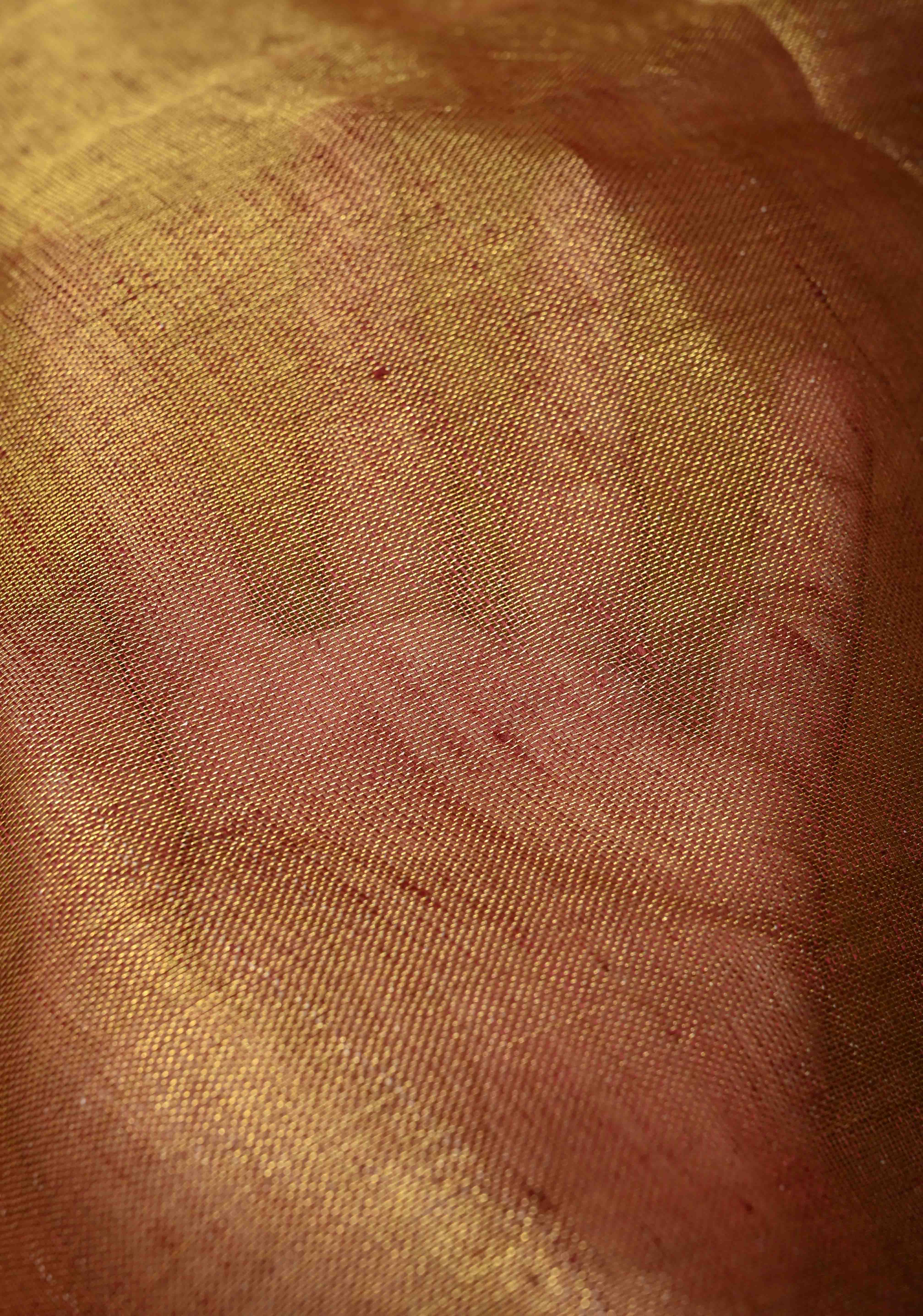 Maroon Tissue Linen Saree with Zari Border | Shobitam