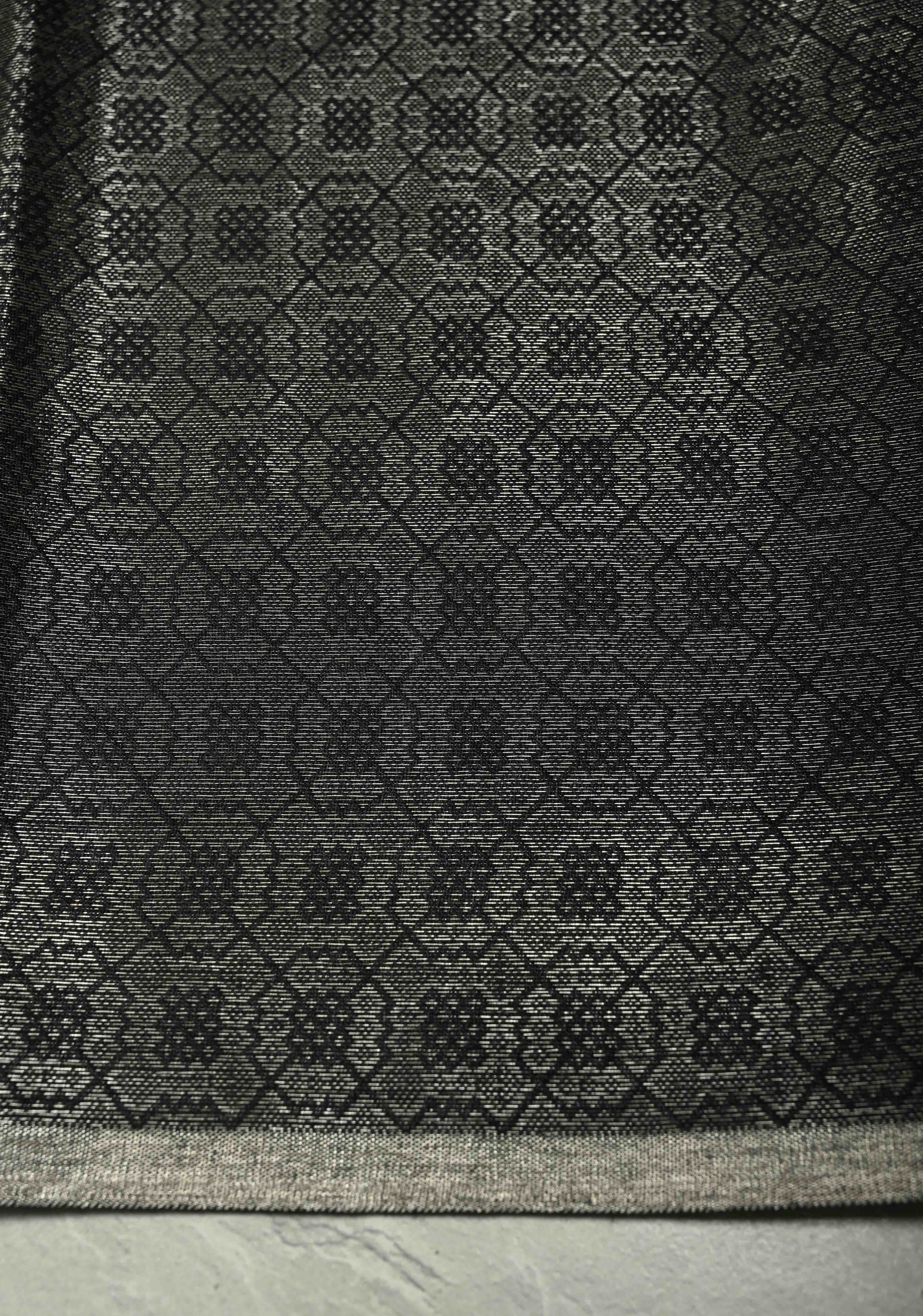 Stunning Black Semi Tussar Saree with Zari Brocade and Minimal Silver Zari Border | Shobitam