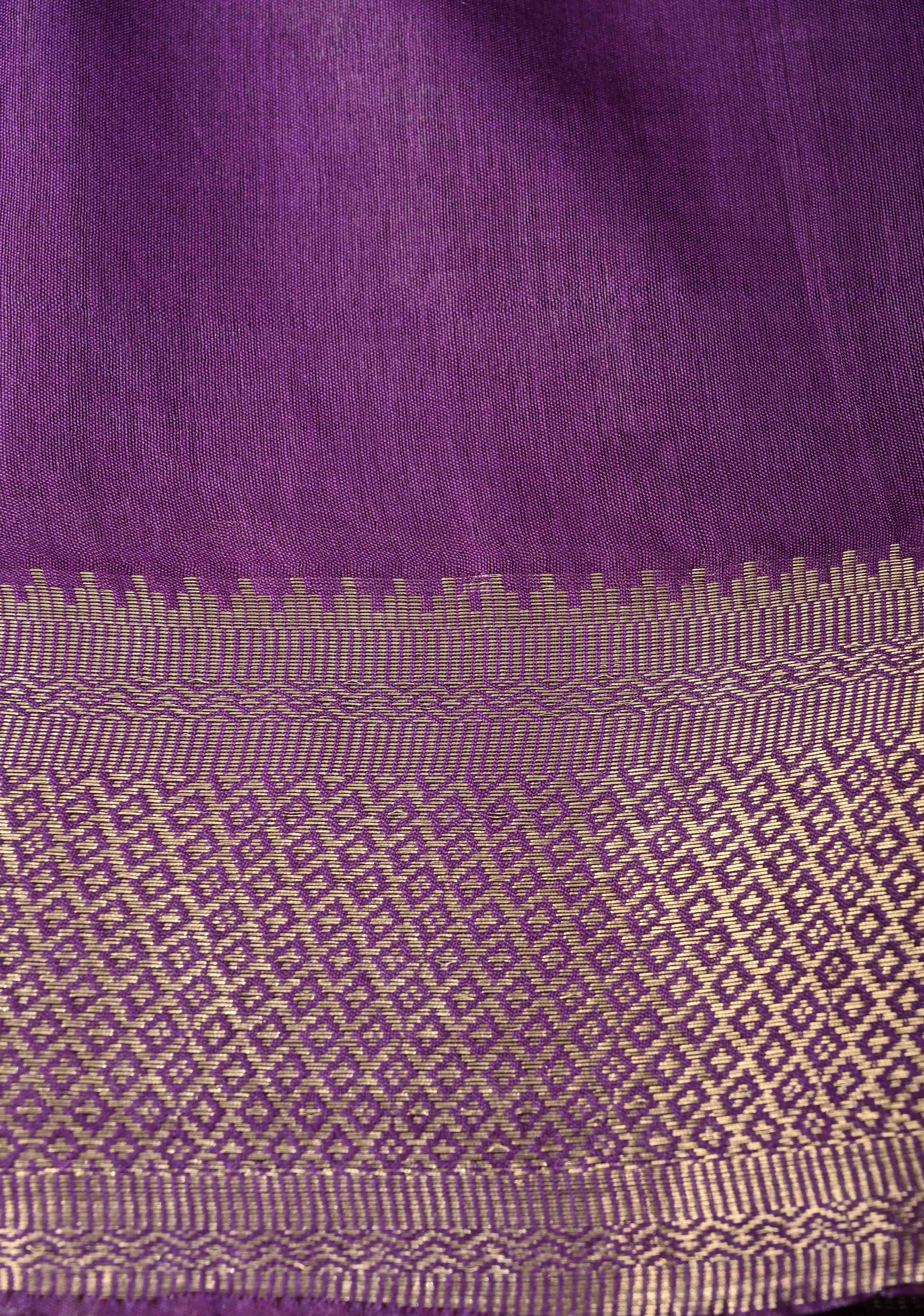 Chocolate Brown Semi Tussar Saree with Zari Polka Dots and Contrast Zari Border | Shobitam