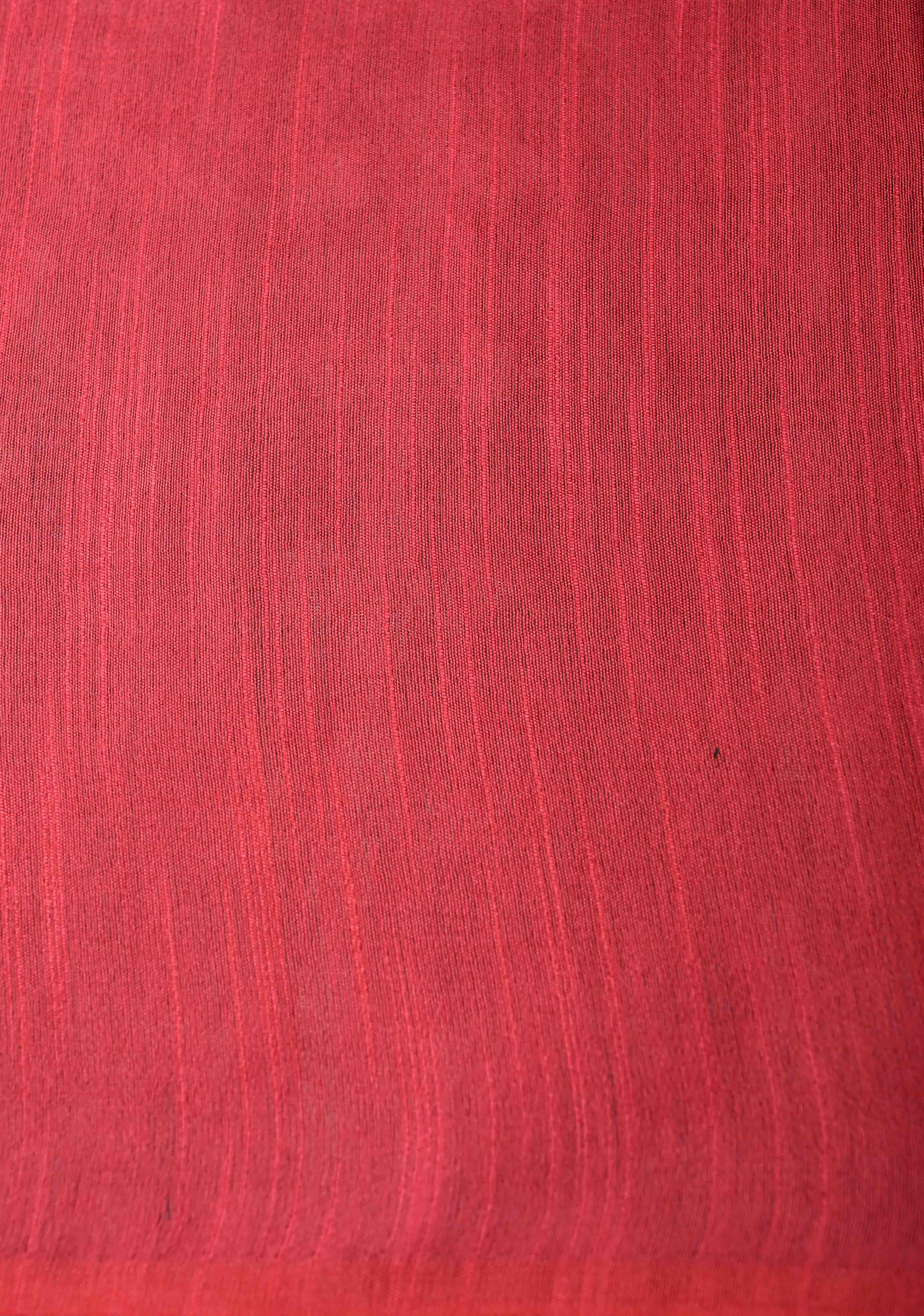 Gray Borderless Semi Tussar Saree with Thread Stripes-Buttas and Contrast Pallu | Shobitam