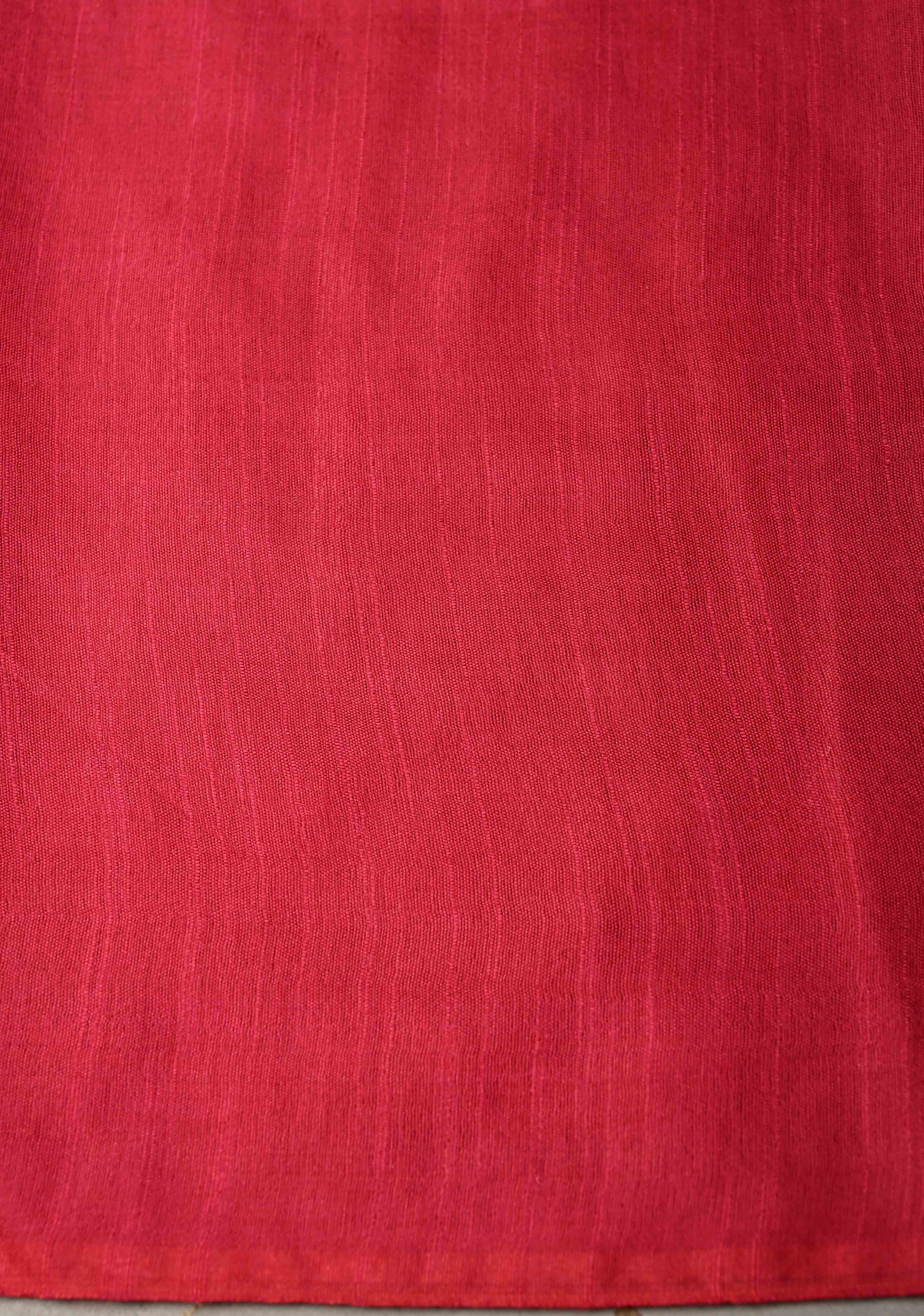 Hot Pink Borderless Semi Tussar Saree with Thread and Zari Buttas | Shobitam