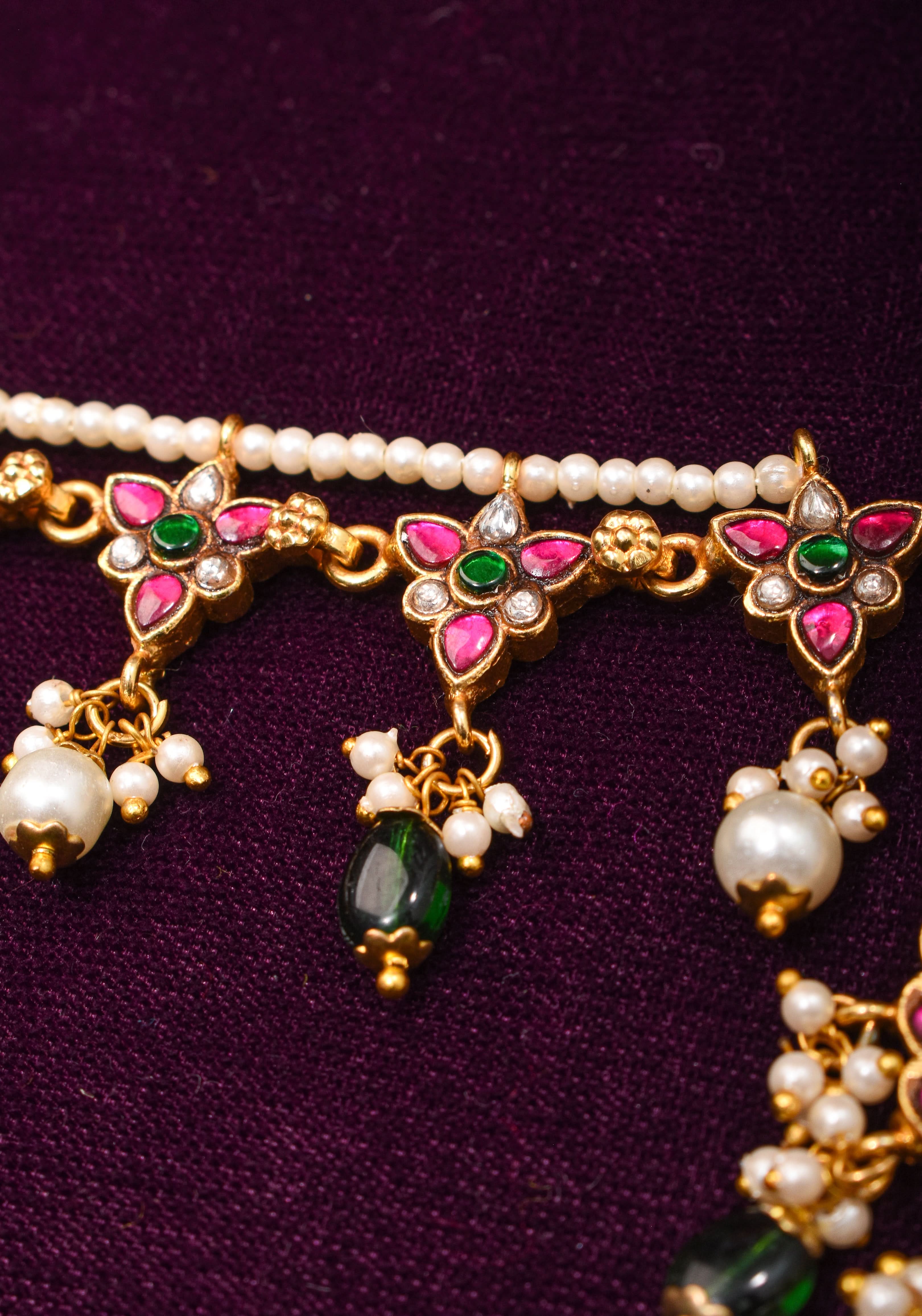 Maang Tika and Sheeshphool Ahmedabadi Kundan Hair Ornament | SHOBITAM