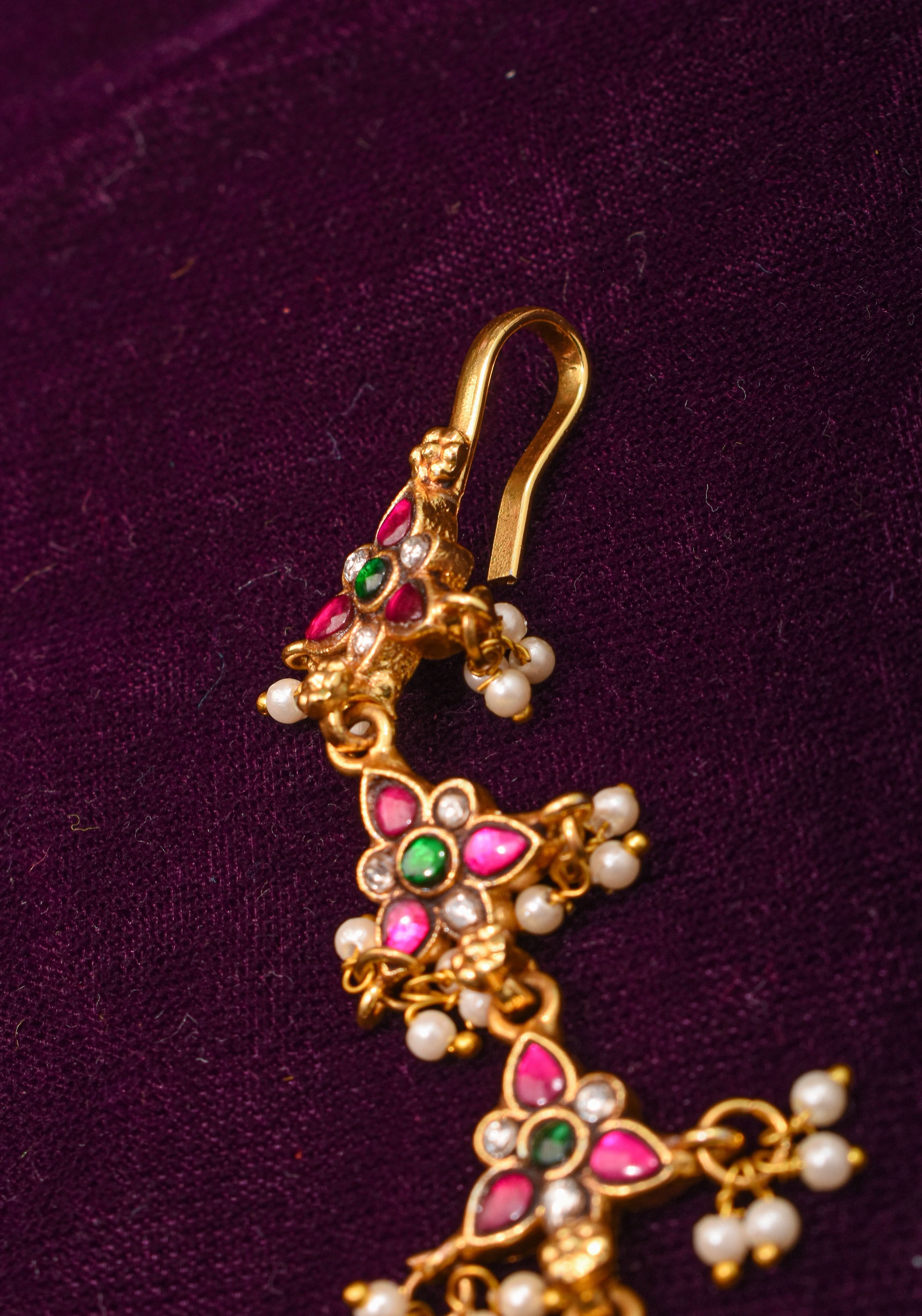 Maang Tika and Sheeshphool Ahmedabadi Kundan Hair Ornament | SHOBITAM