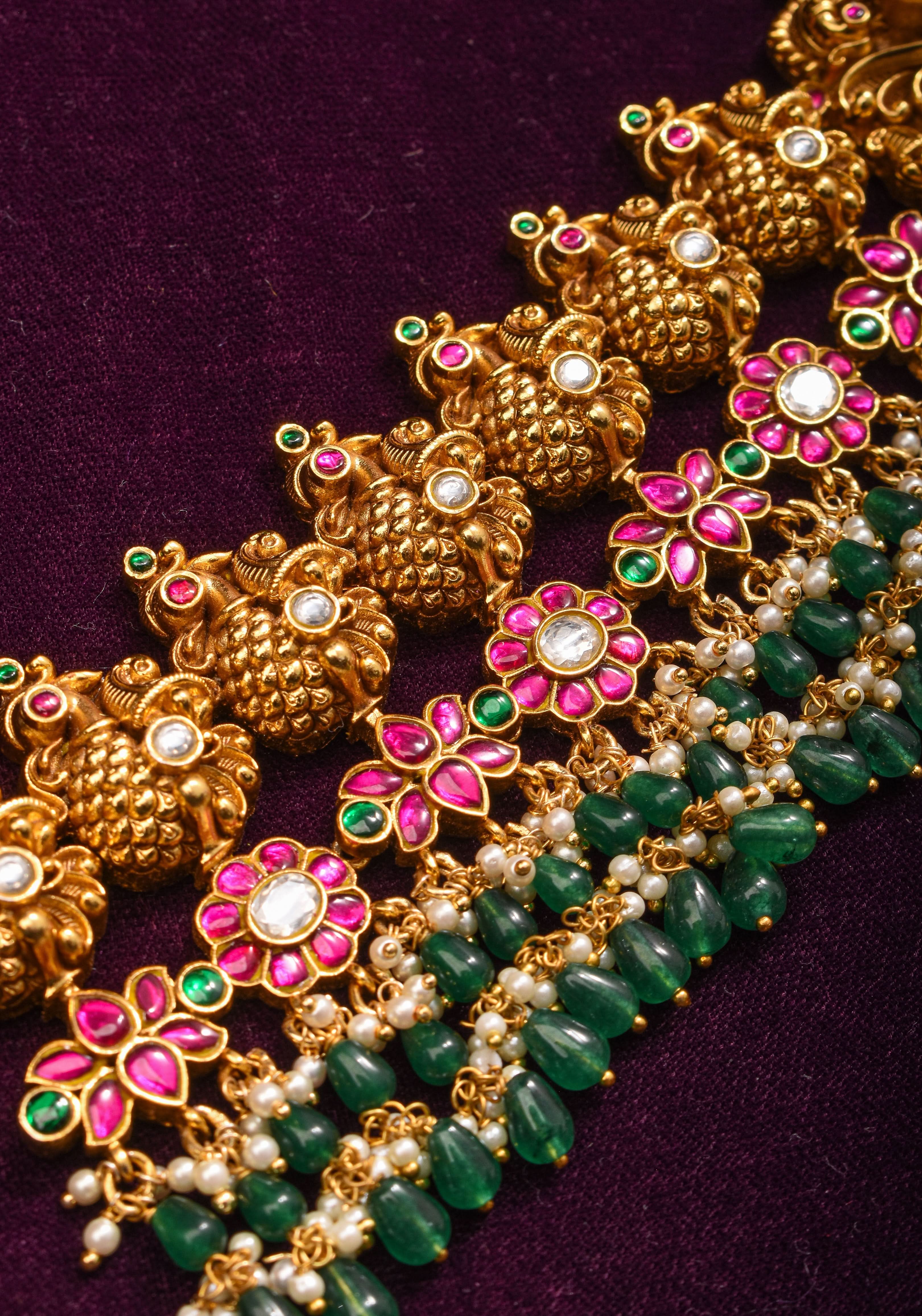 Nagas Handcrafted Lakshmi Hip Chain with Jadau Work | Shobitam Jewelry