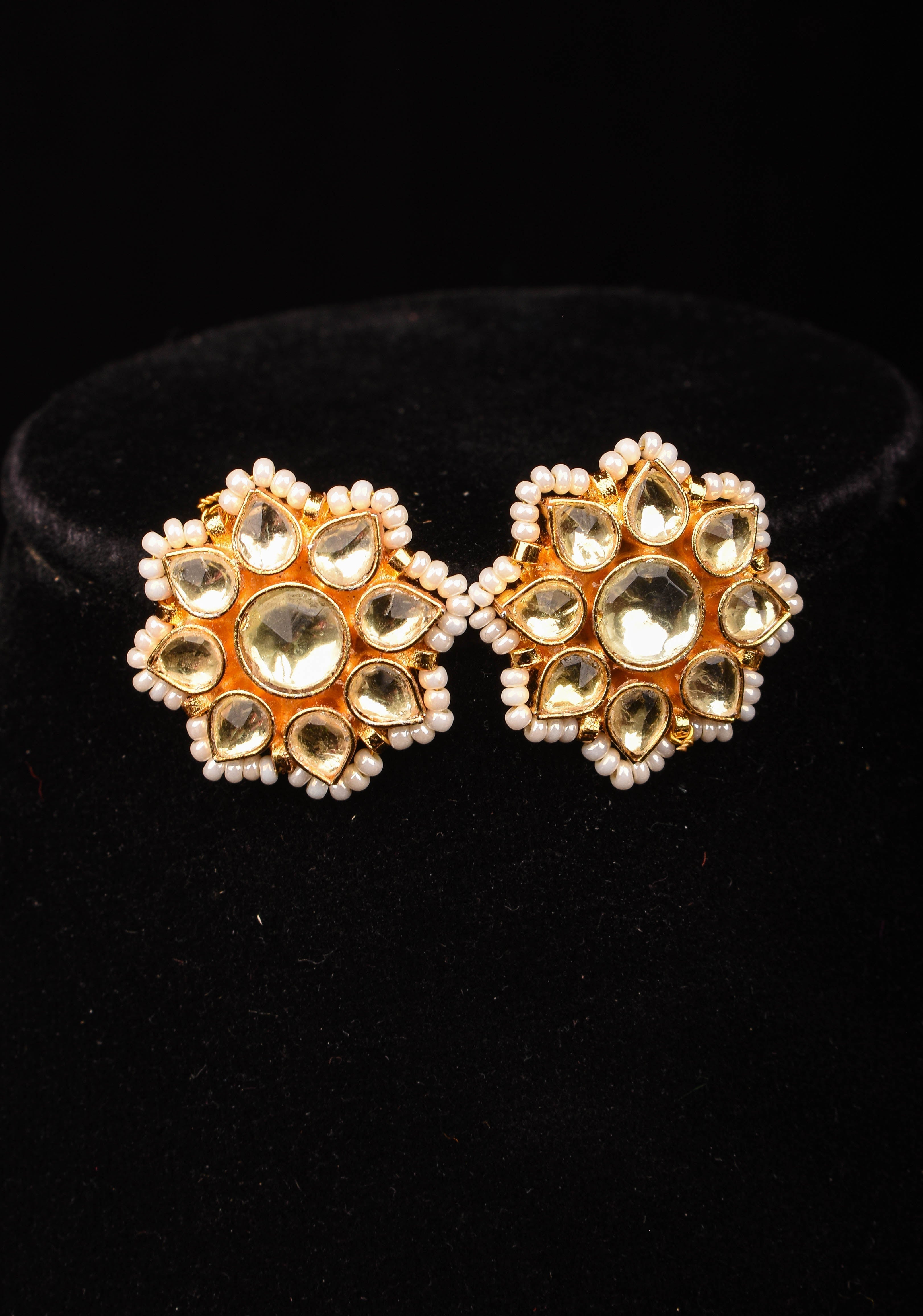 Multistrand beads Ahmedabadi Jadau kundan Long Necklace set | SHOBITAM