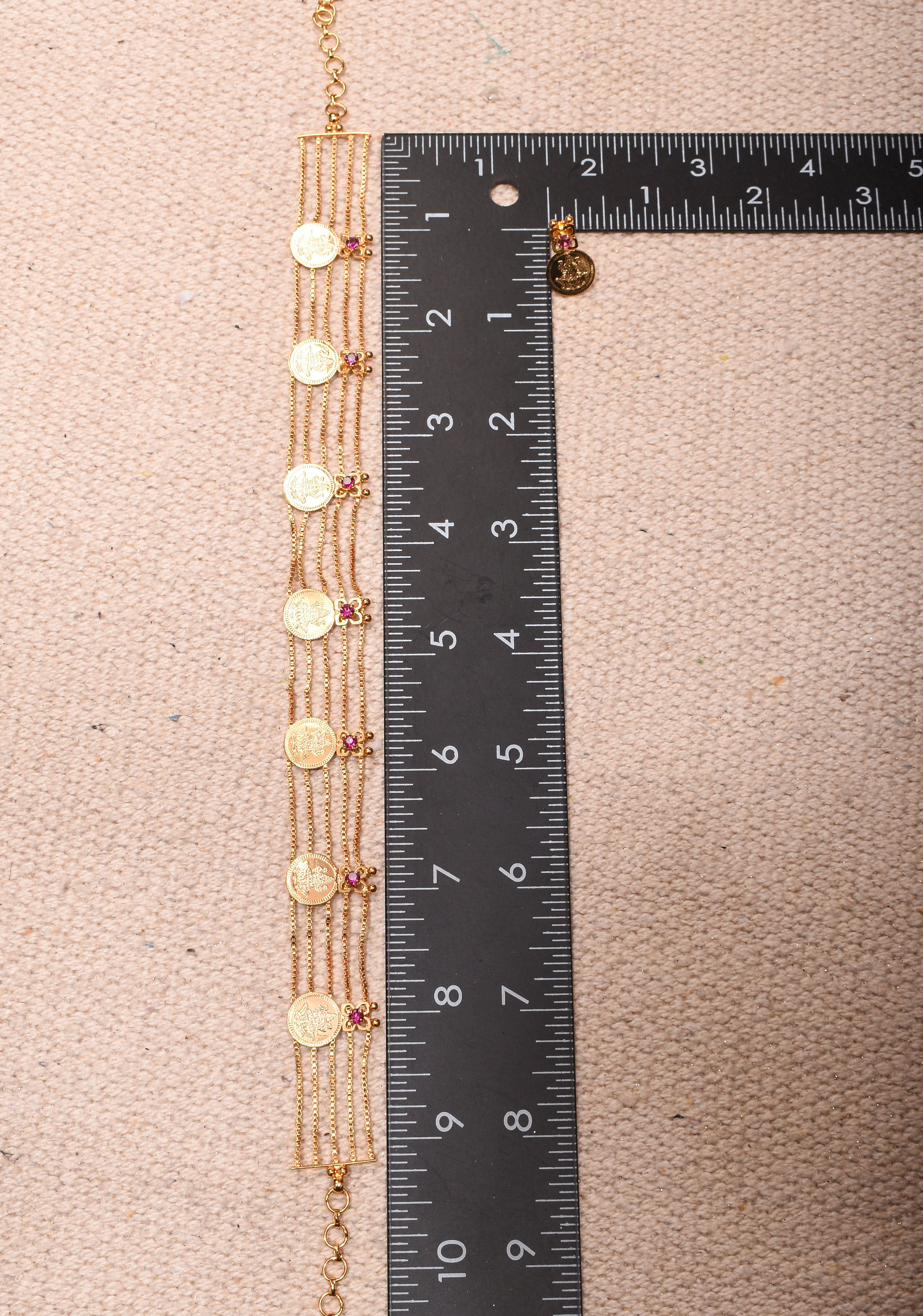 Gold tone Lakshmi Coin Layer Necklace with Earrings | Shobitam