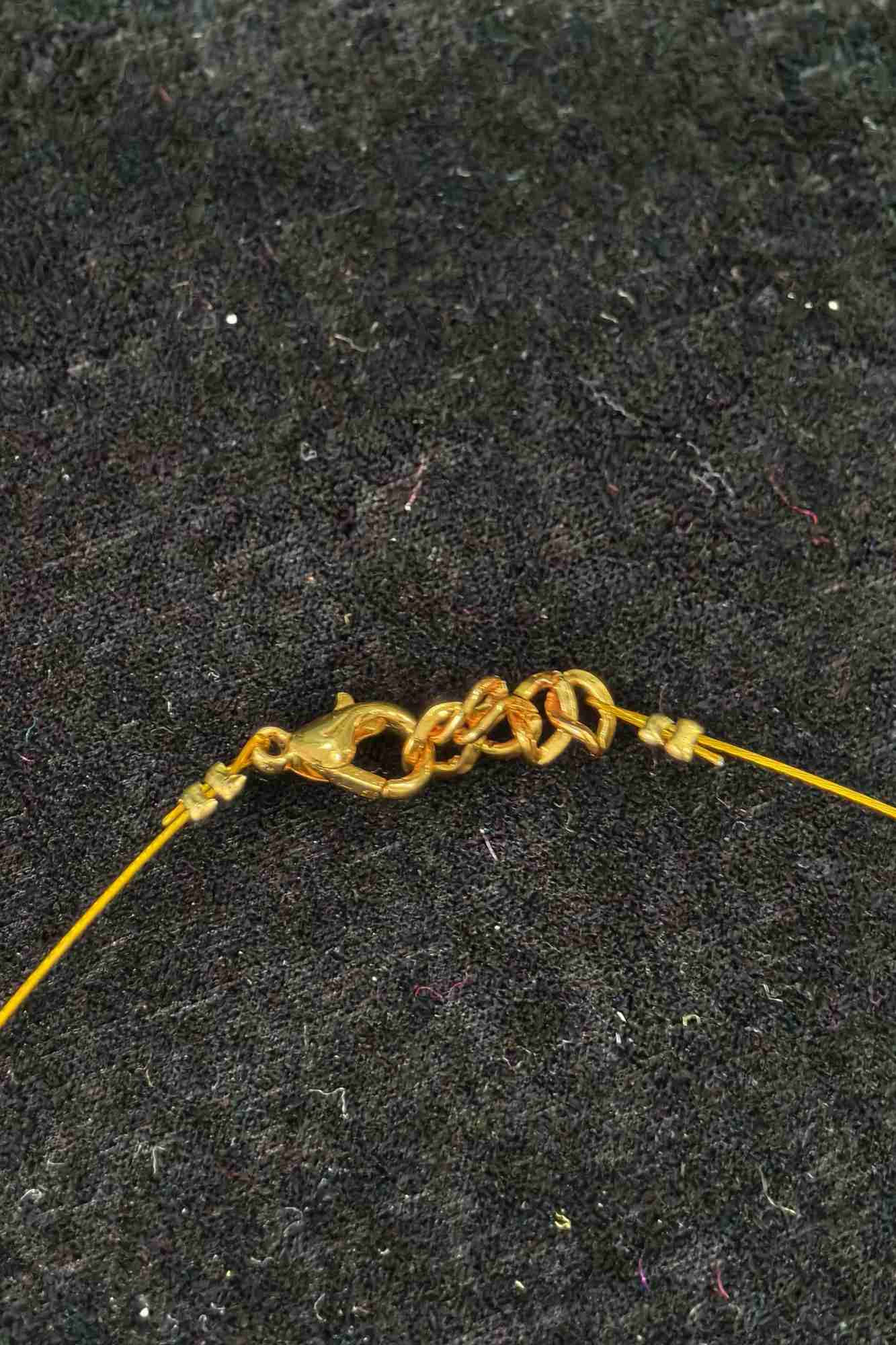 Invisible wire design with Floral Pendant and Jadau Green,Pink Stone