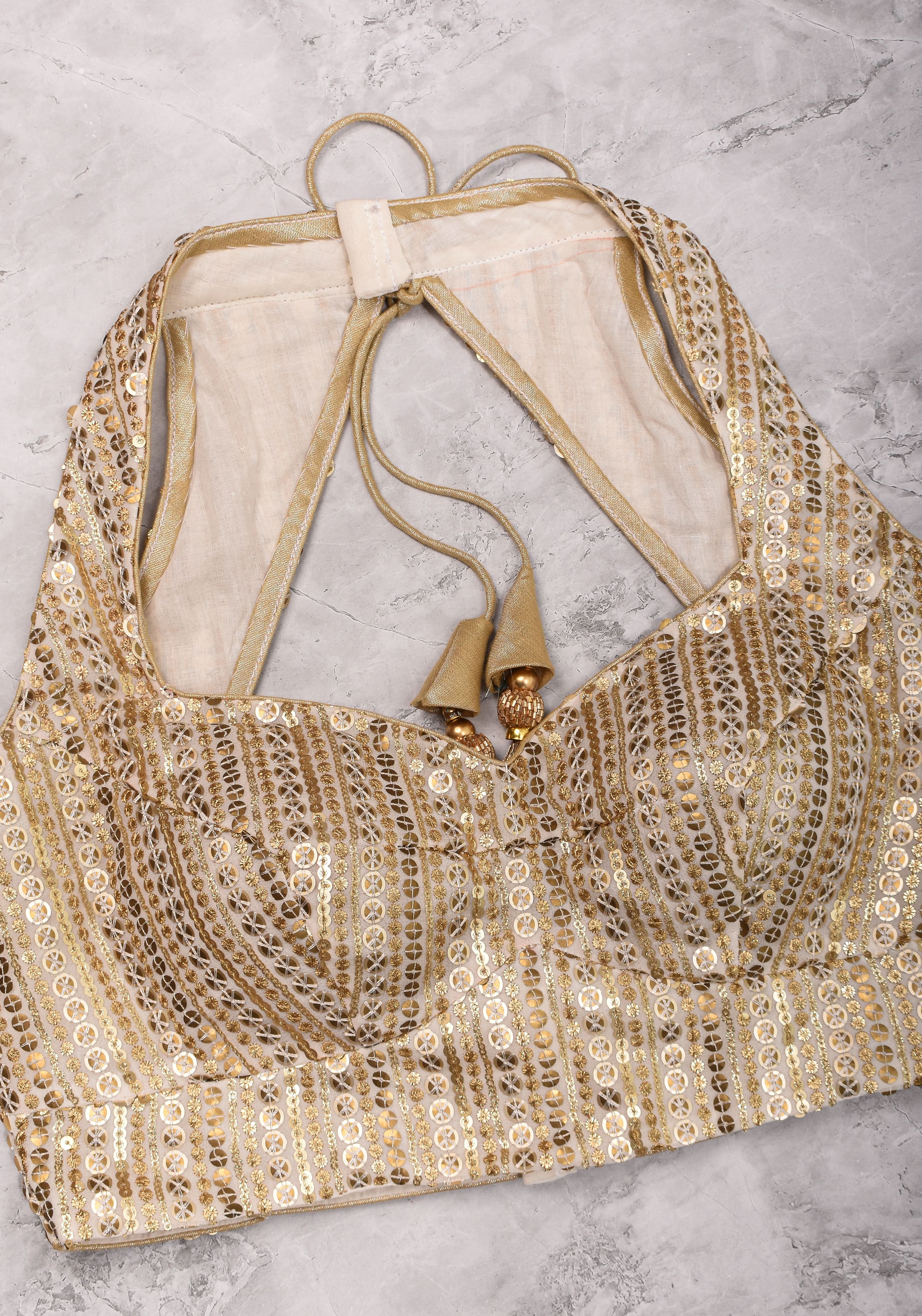 3 Tone sequins, halter neck blouse, mix and match blouse for saree. Made to Order | Shobitam