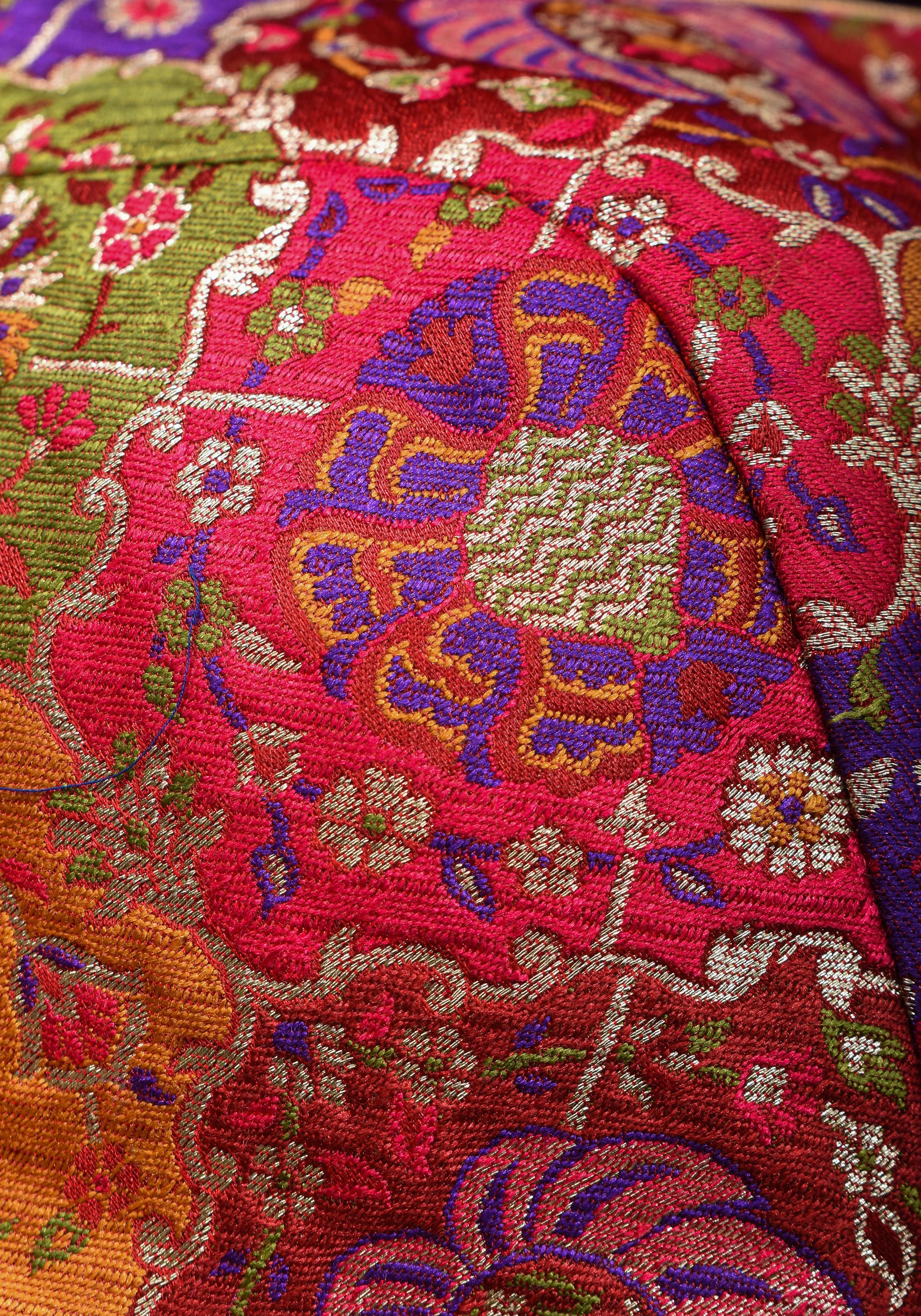 Made To Order: Banarasi Multicolor Brocade blouse with Cutdana Straps | Shobitam