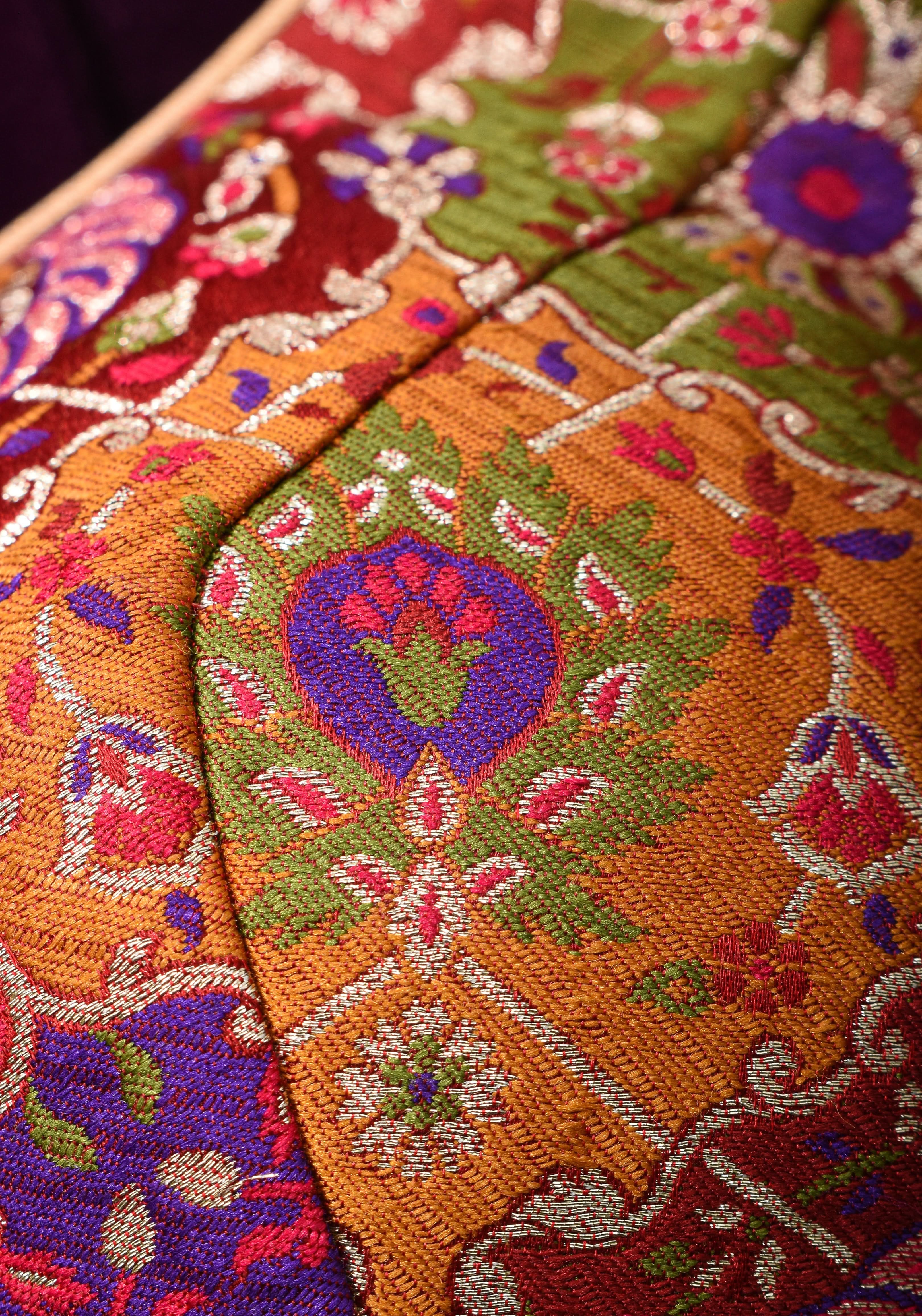 Made To Order: Banarasi Multicolor Brocade blouse with Cutdana Straps | Shobitam