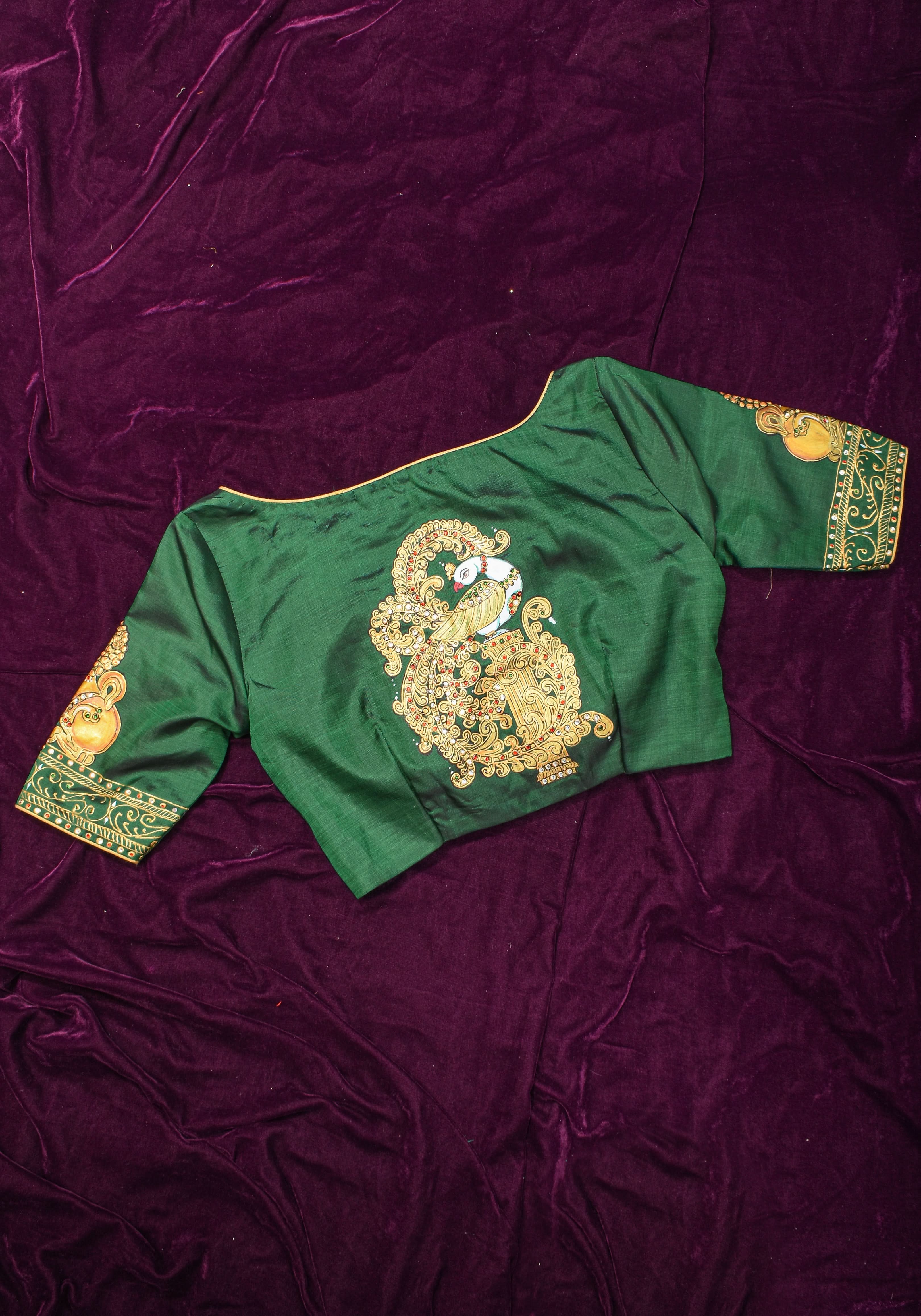 Tanjore Painting Annapakshi And Lion on Pure SIlk, Made to Order | Shobitam