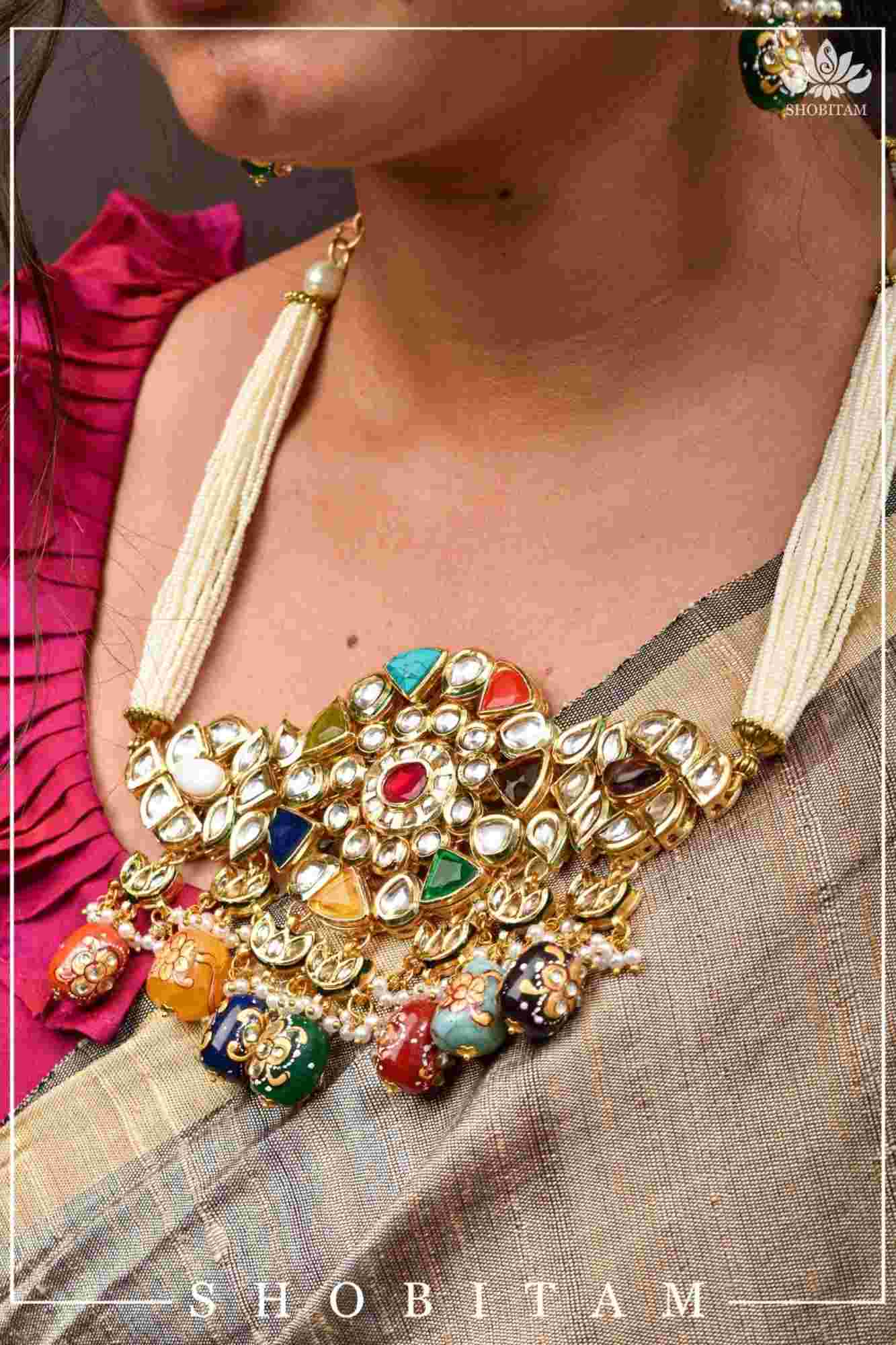Statement Navaratna Design Jewelry Set