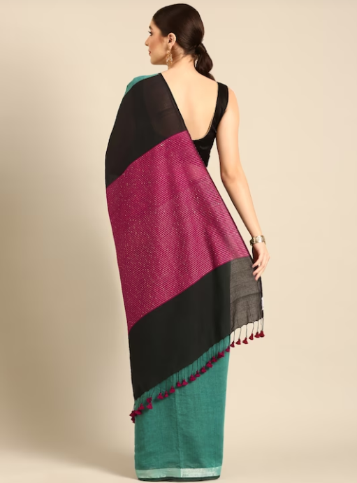 Pure Cotton Handloom Sequins Saree | Shobitam