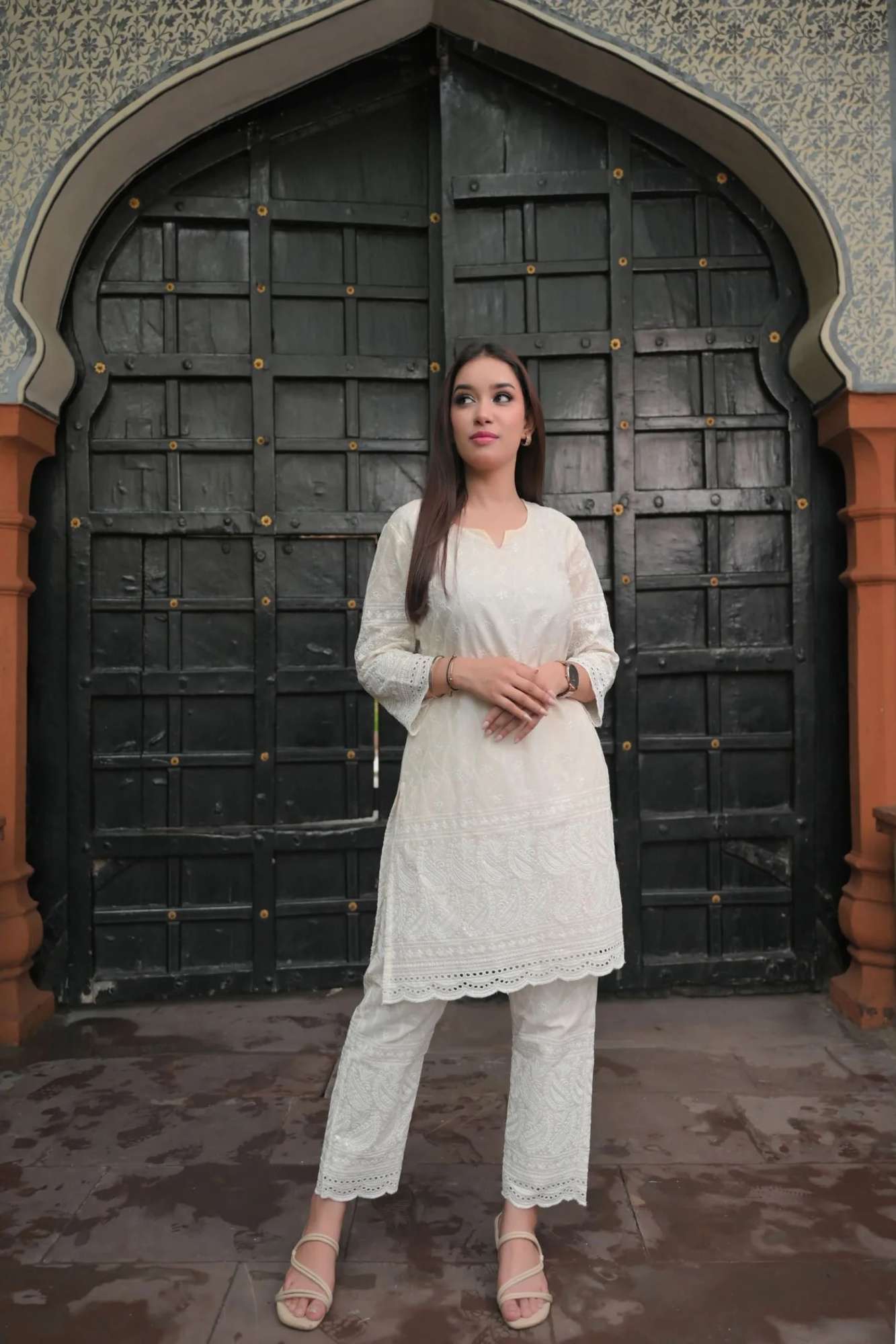 White Lily Eyelet Cotton Co-ord Set | Made To Order