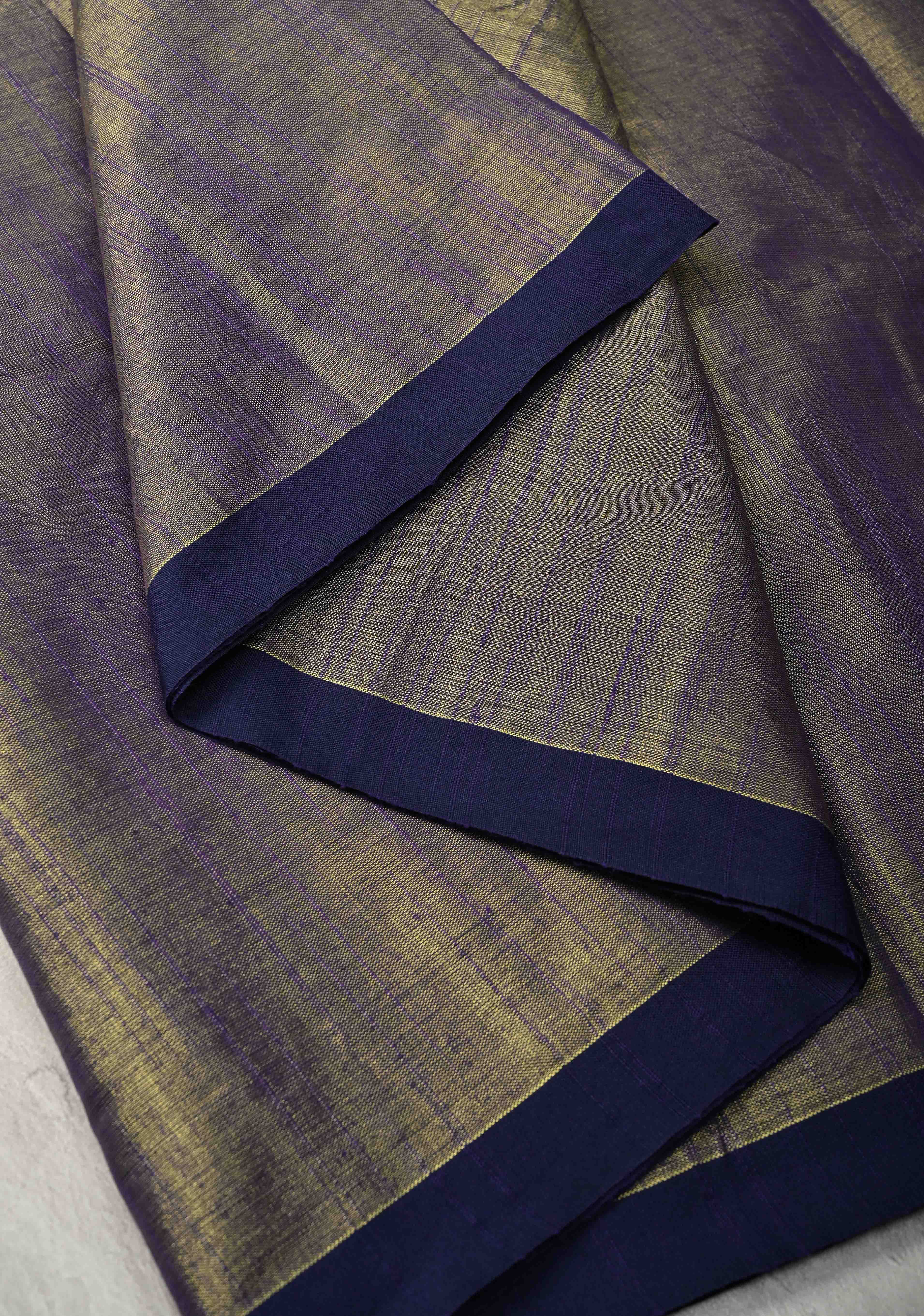 Blue Tissue by Tissue Saree with Minimal Borders | Shobitam