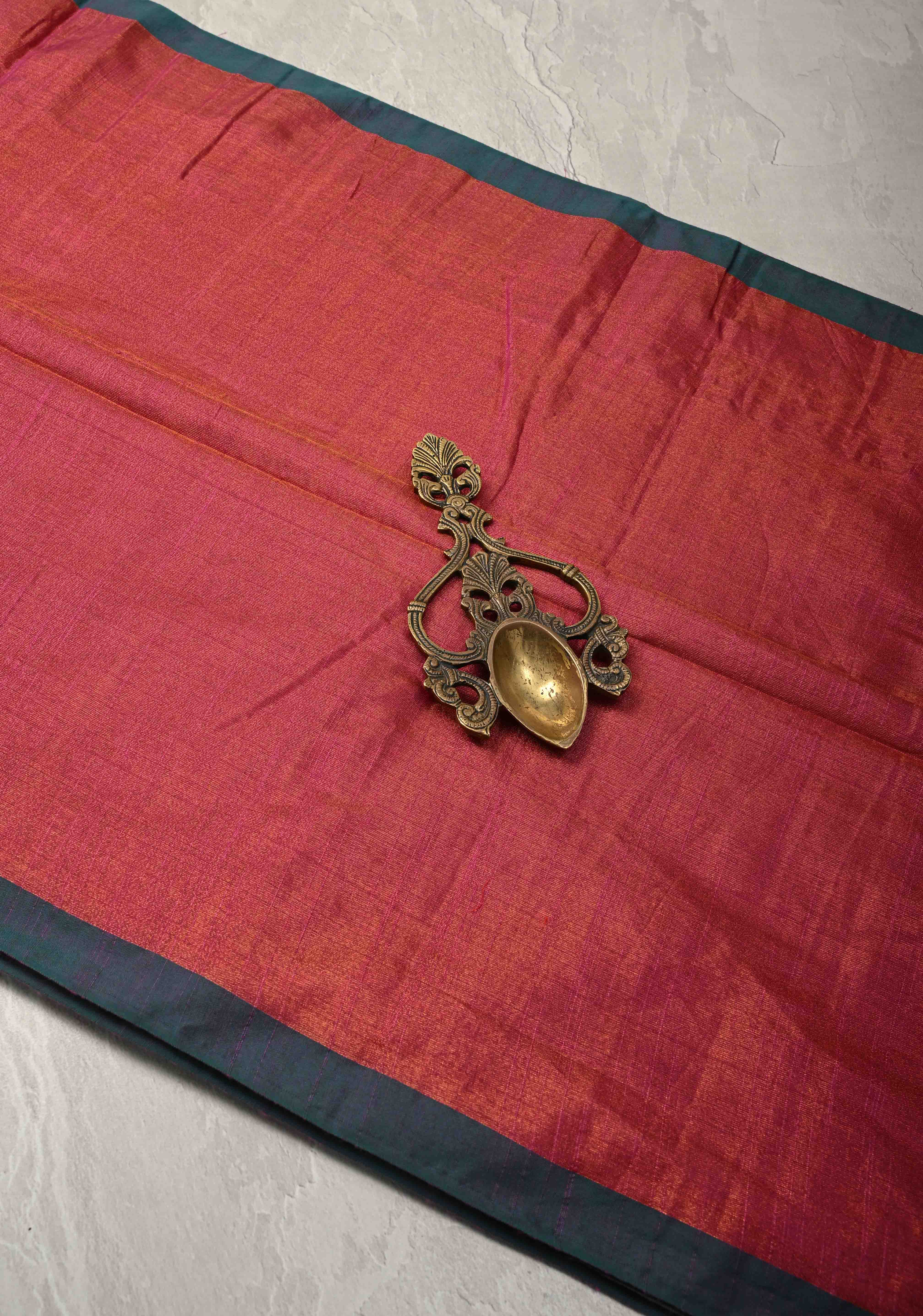 Pink Tissue by Tissue Saree with Minimal Borders | Shobitam