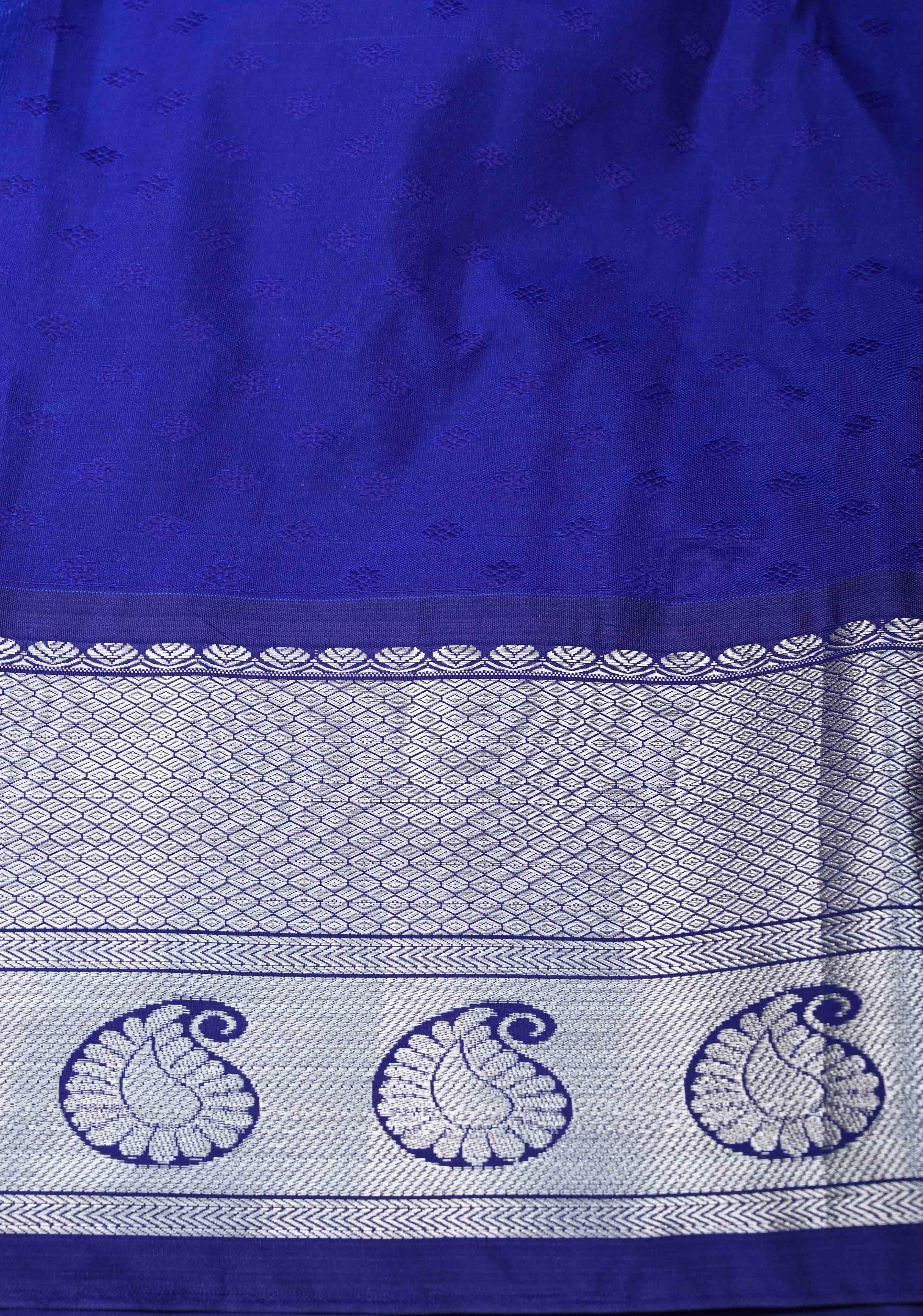 Ochre Semi Silk Kanjivaram Saree with Zari Brocade and Zari Border | Shobitam