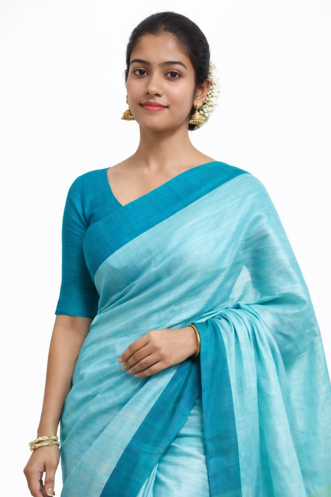 Neer Lehar Handwoven Pure Cotton Saree | SHOBITAM