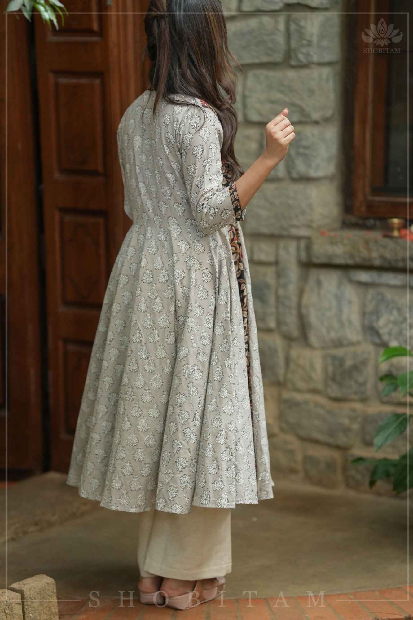 Floral Patchwork Flared Jacket in Pure Cambric Cotton | Made To Order