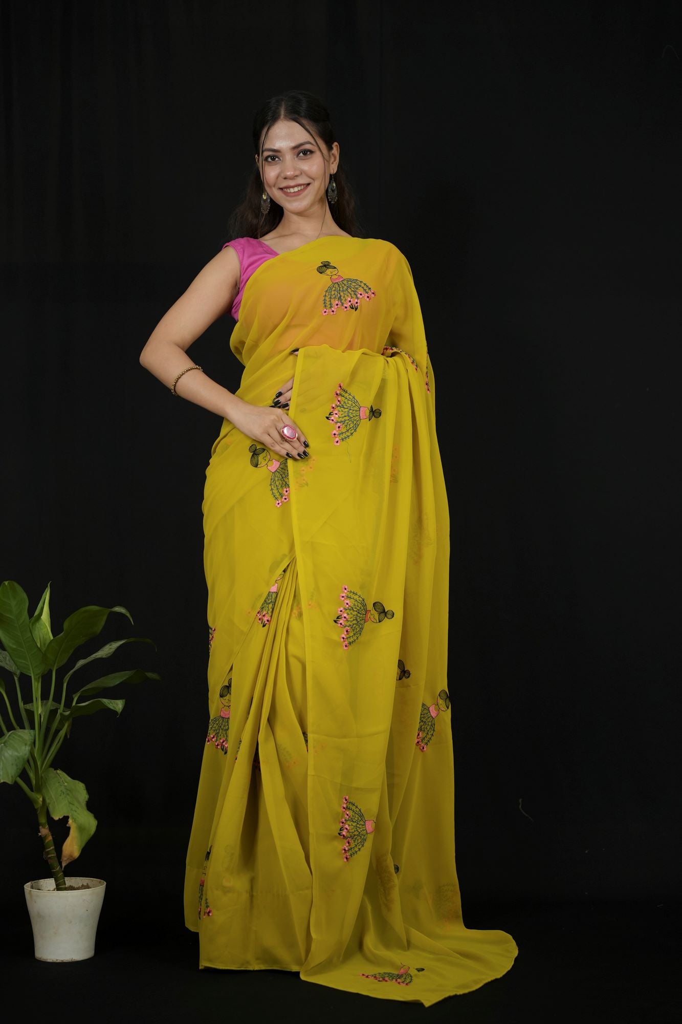 Mul Mul Cotton with Traditional Weaving & Exquisite Embroidery Ready To Wear Saree
