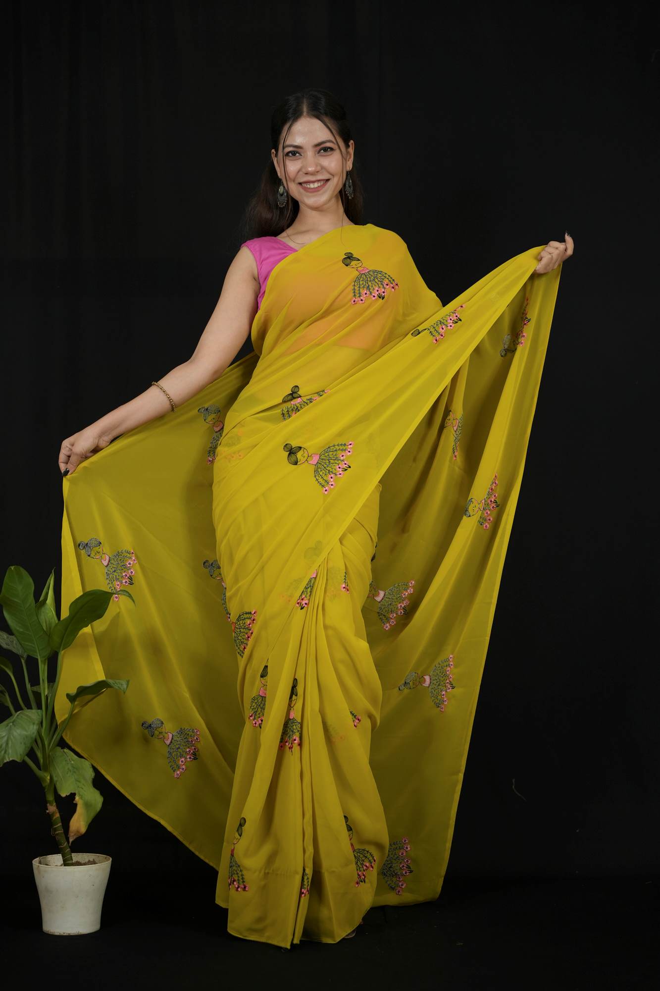 Mul Mul Cotton with Traditional Weaving & Exquisite Embroidery Ready To Wear Saree