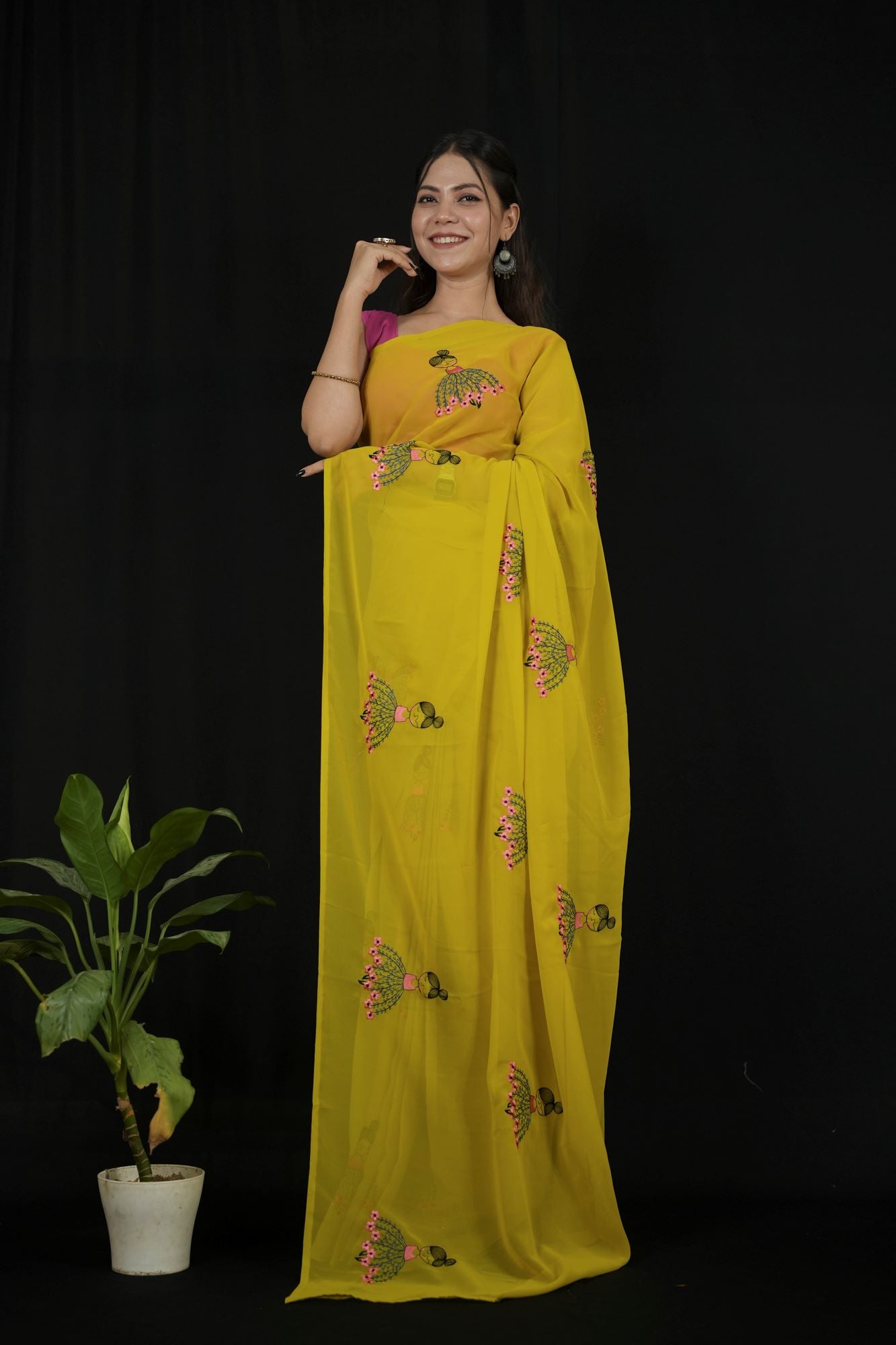 Mul Mul Cotton with Traditional Weaving & Exquisite Embroidery Ready To Wear Saree