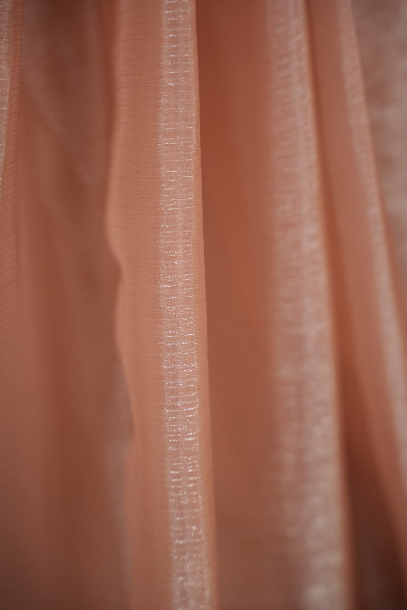 Elegant Peach Chiffon Silk with Overall Silver Lace Ready to wear Saree