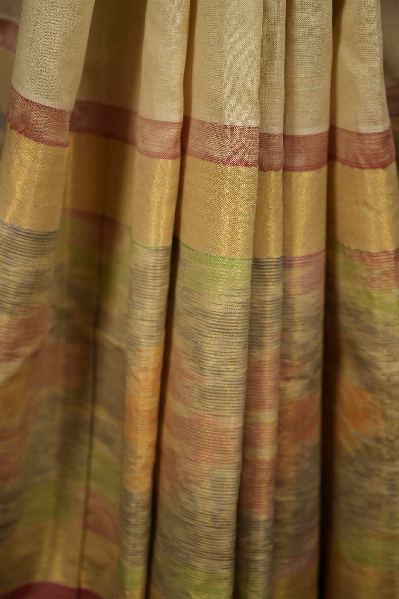 Uppada Silk With Pochampalli Ikkat woven Border & butta Overall Ready To Wear Saree