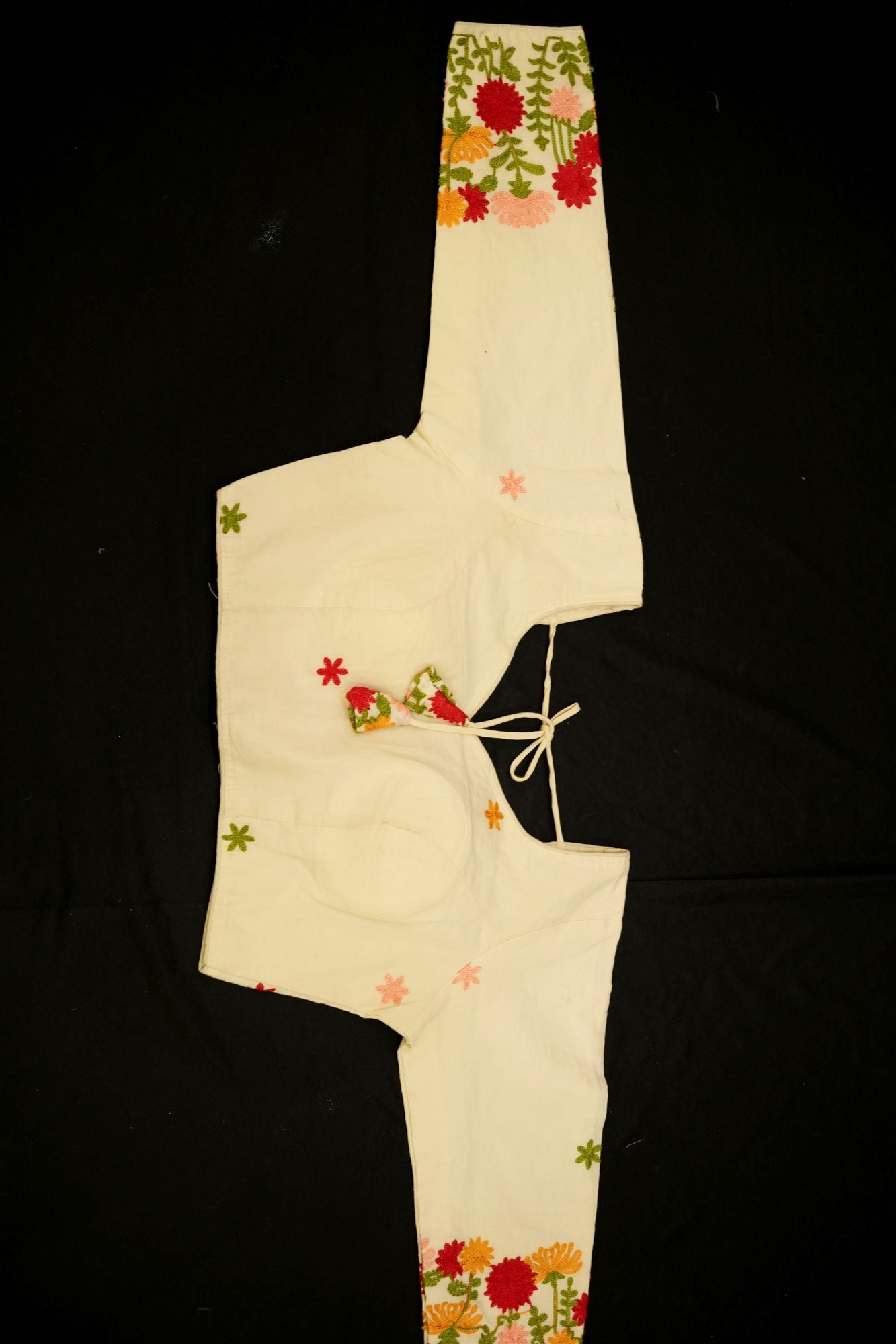 Multicolor Thread Cotton Embroidered Blouse Piece