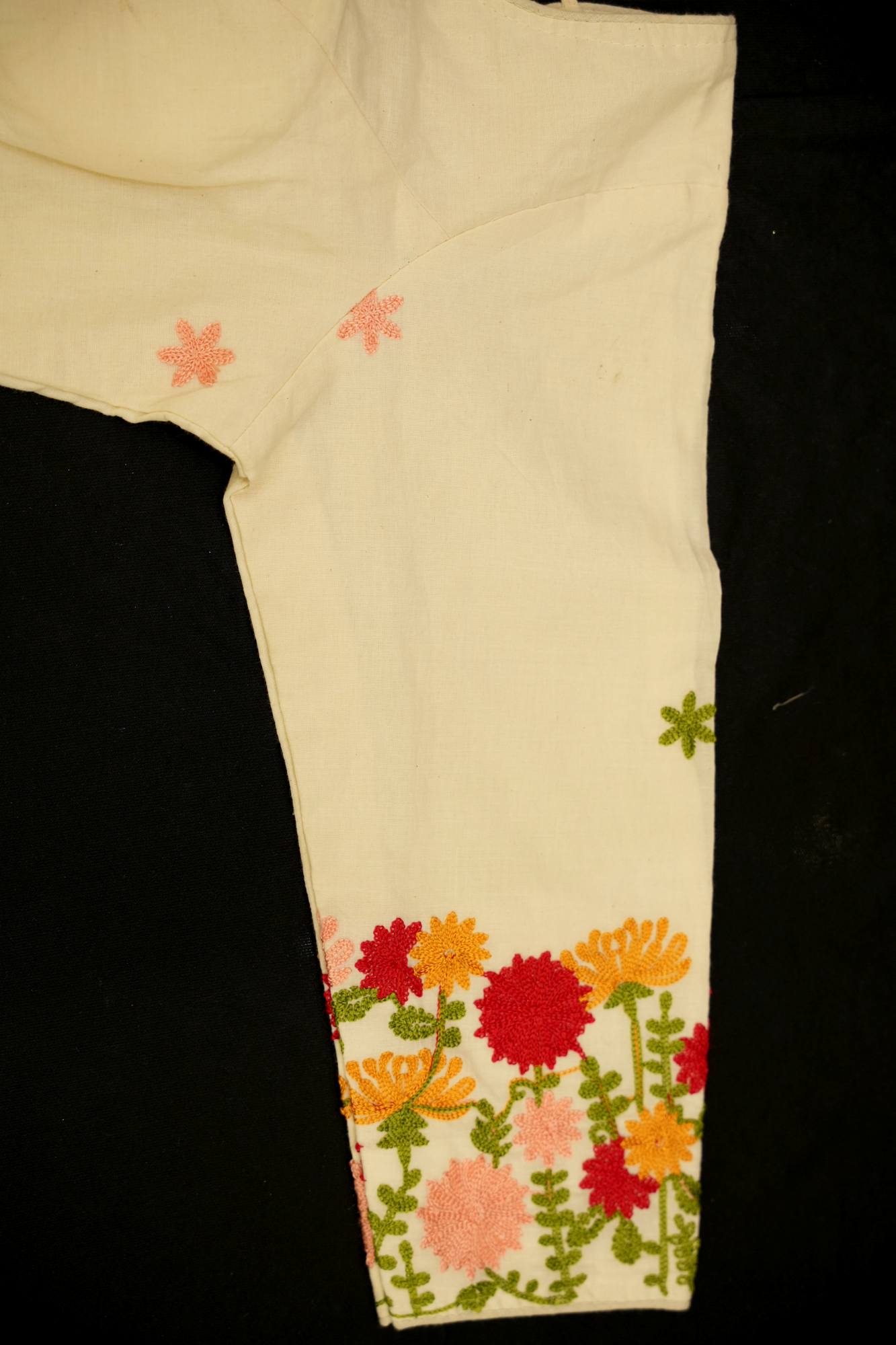 Multicolor Thread Cotton Embroidered Blouse Piece