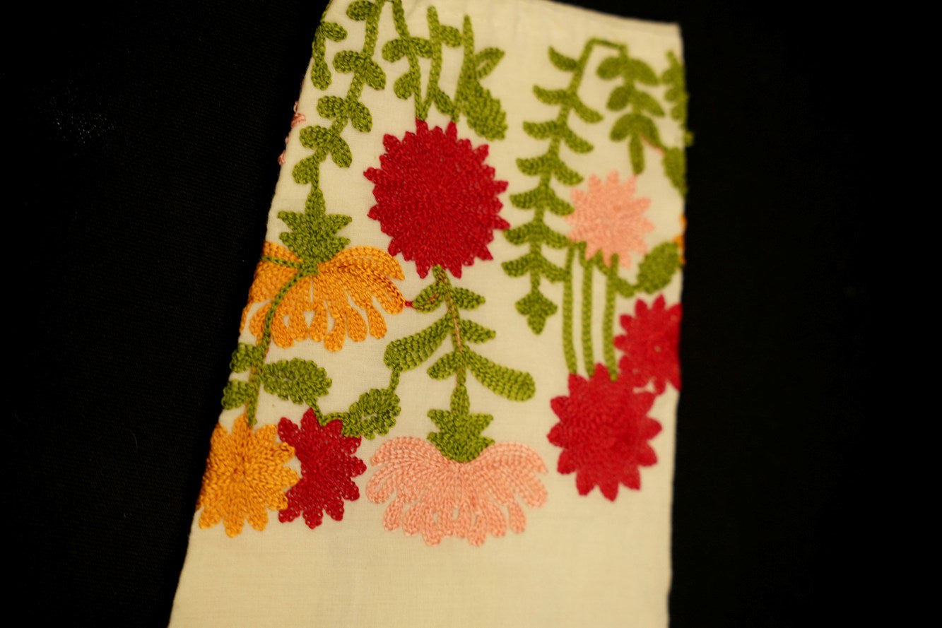 Multicolor Thread Cotton Embroidered Blouse Piece