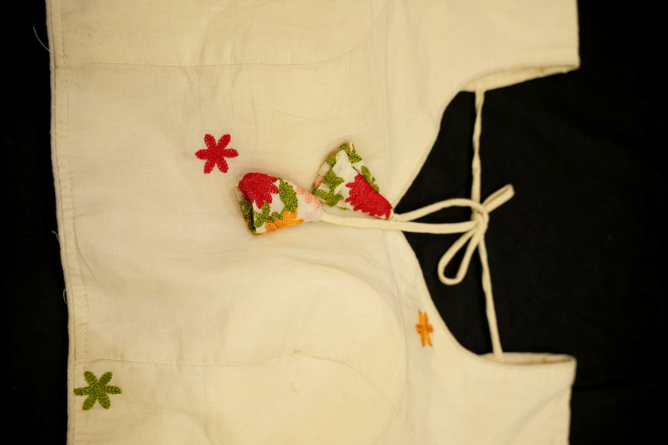 Multicolor Thread Cotton Embroidered Blouse Piece