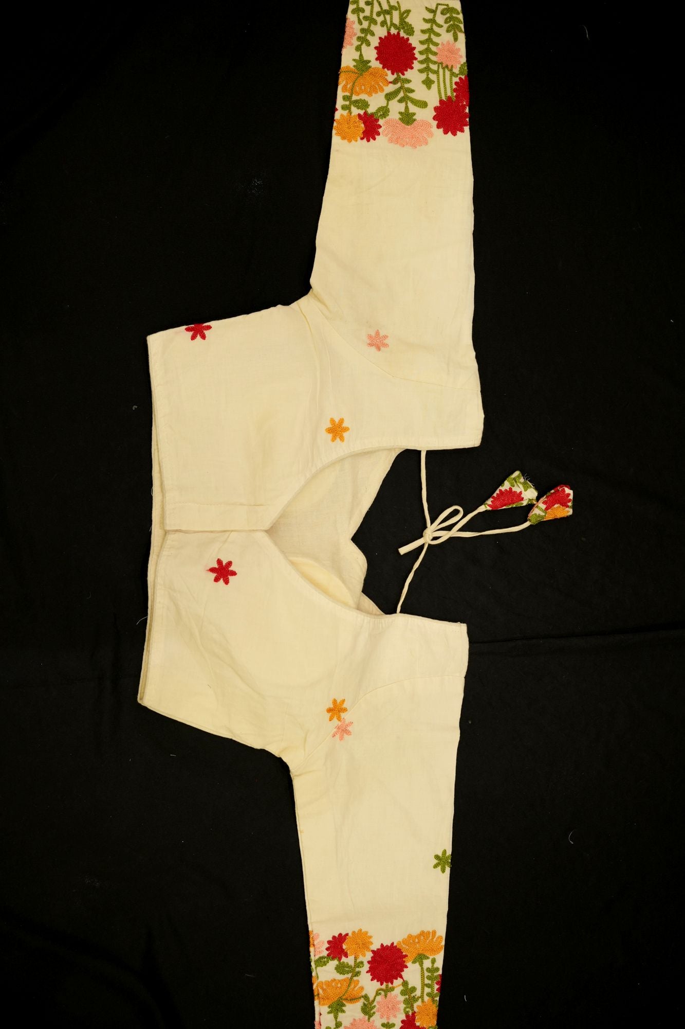 Multicolor Thread Cotton Embroidered Blouse Piece