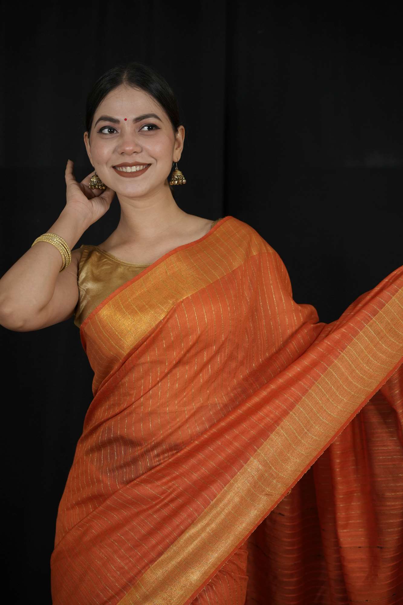 Kota Silk with Overall Sequins work with Zari Weave Ready to Wear Saree