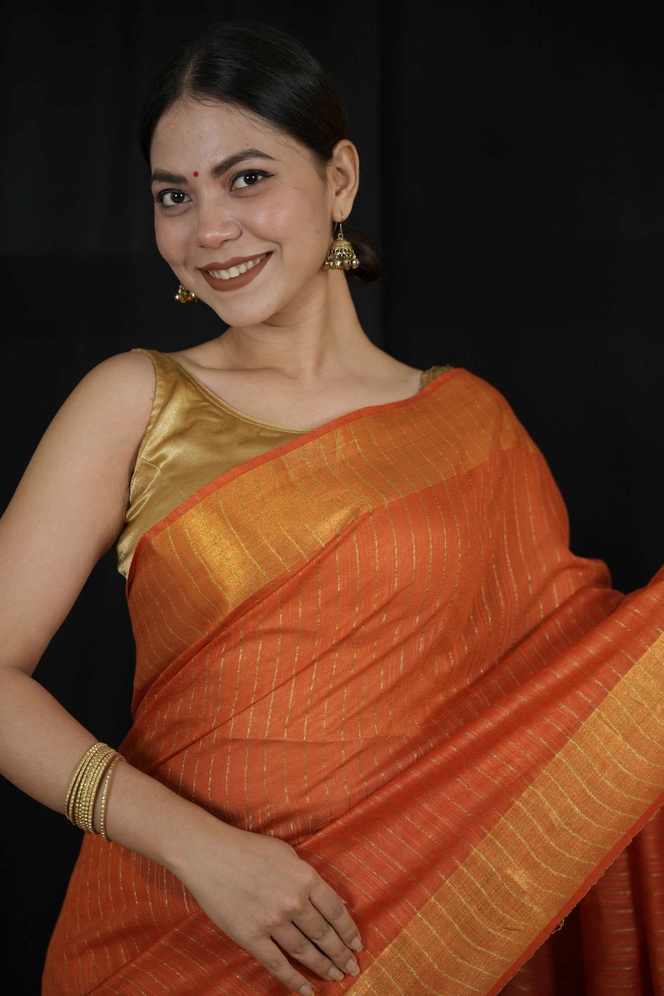 Kota Silk with Overall Sequins work with Zari Weave Ready to Wear Saree