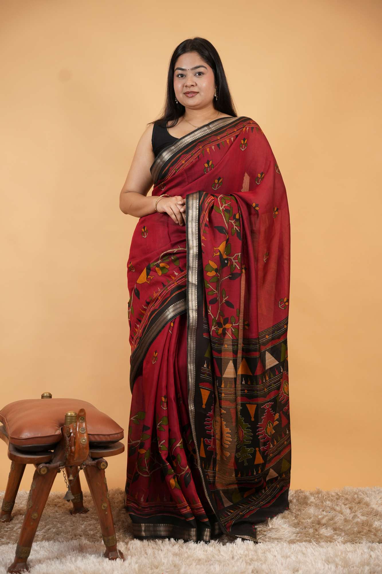 Soft Cotton Style Printed with Woven Border Ready To Wear Saree